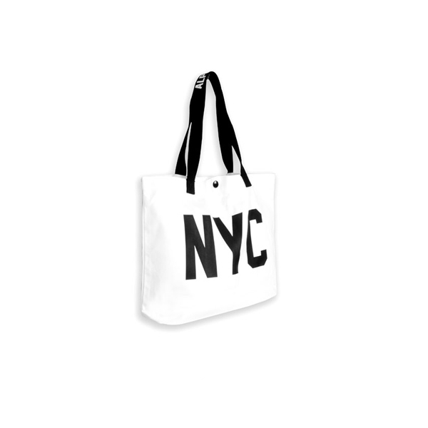 厚磅帆布托特袋∣美式字母系列 白色長把NYC∣ALPHABETHOME