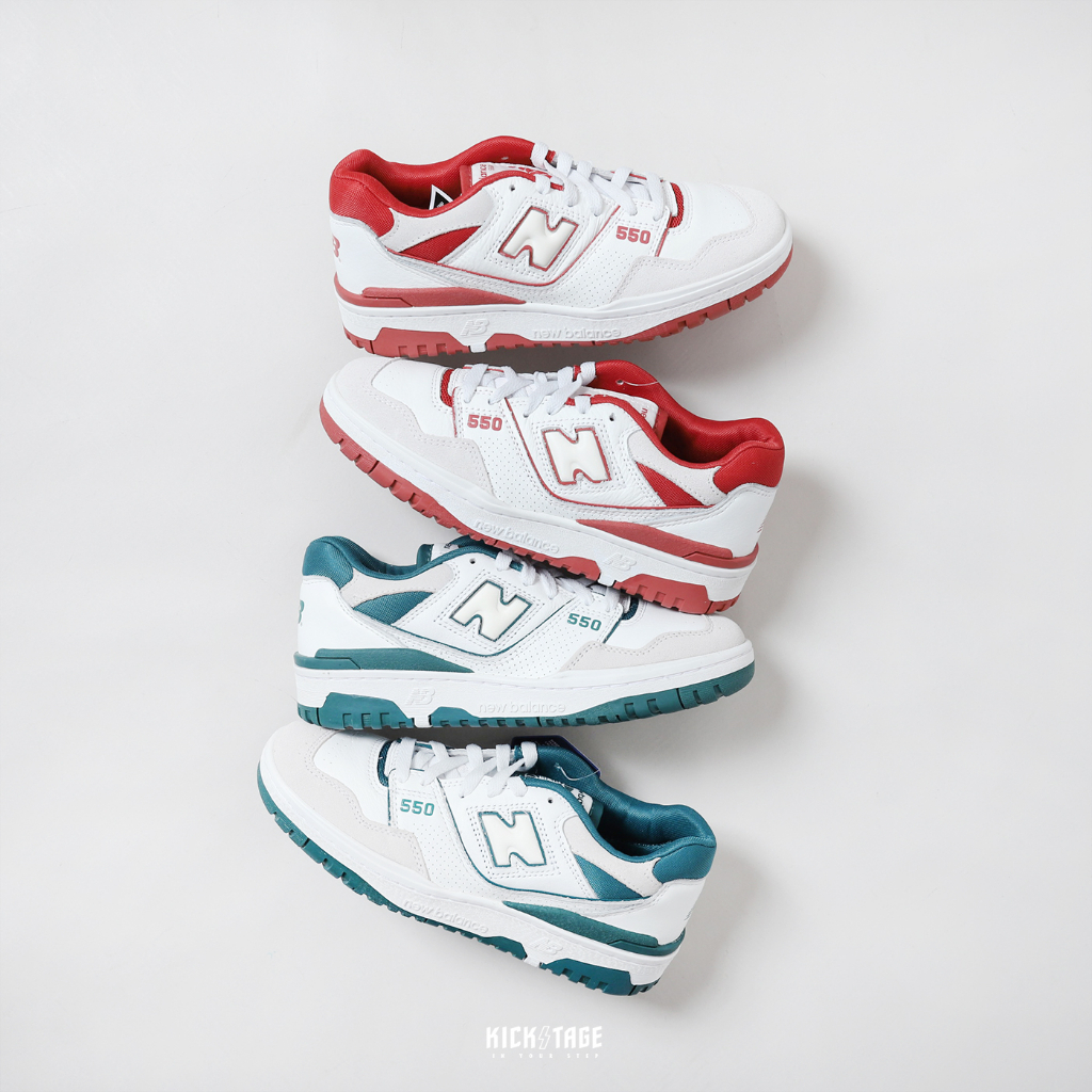 **特價商品售出無退換**NEW BALANCE 550 NB550 麂皮 復古 休閒鞋 白紅【BB550STF】 白綠【BB550STA】25SALE