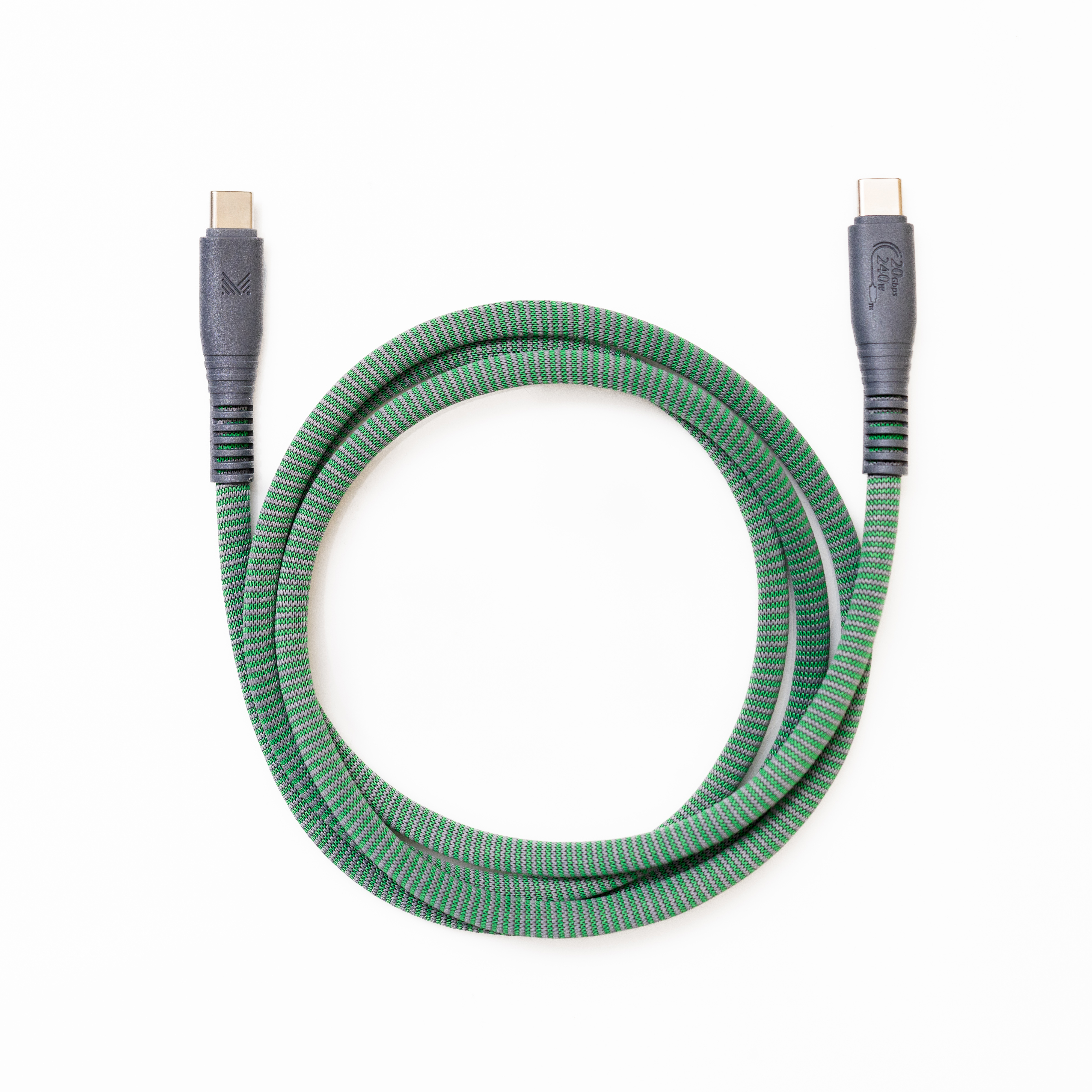 ESSENTIALS | USB-IF Certified USB-C To USB-C 240W 20Gbps Braided Sync And Charge Cable 120cm - Olive