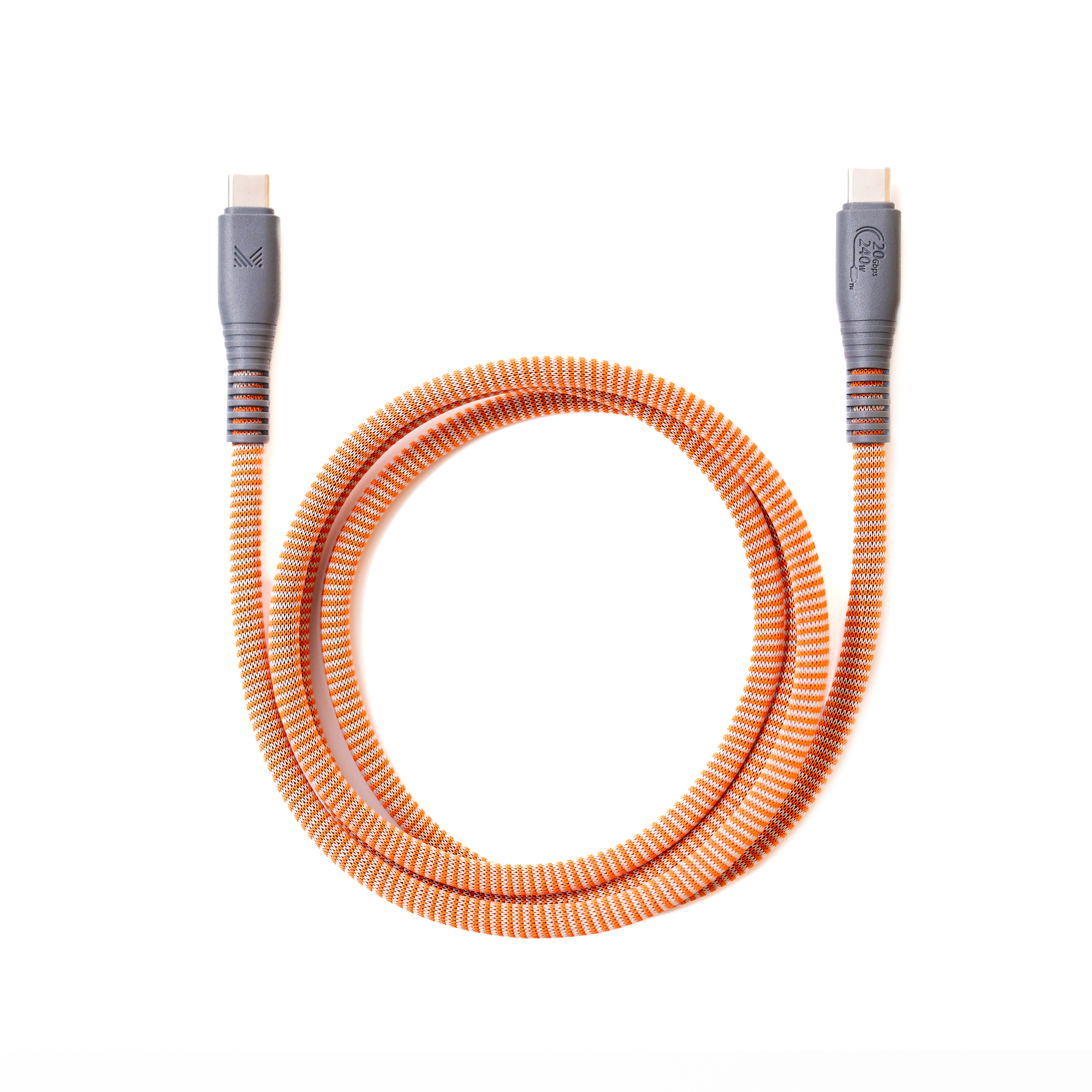 ESSENTIALS | USB-IF Certified USB-C To USB-C 240W 20Gbps Braided Sync And Charge Cable 120cm - Terracotta