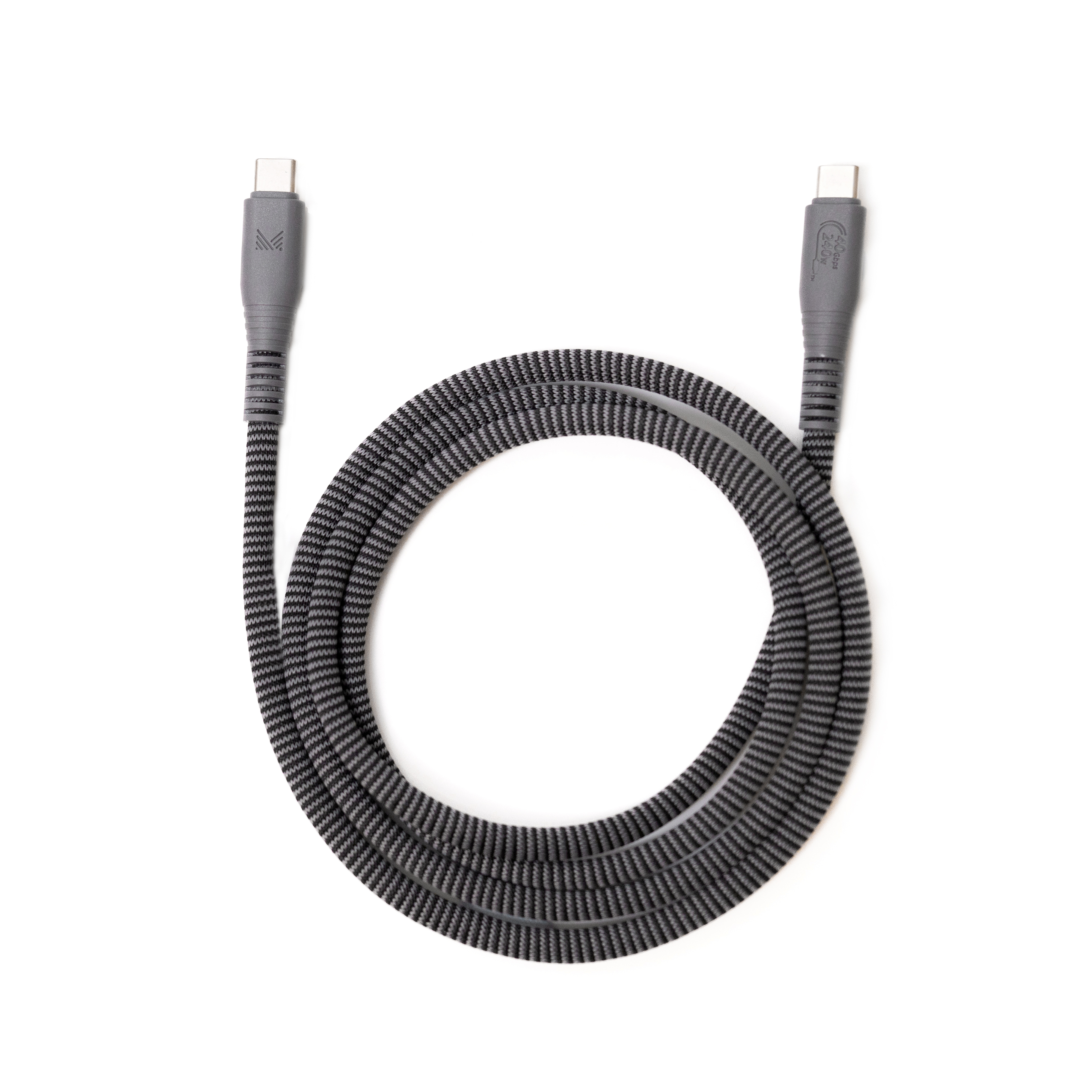 ESSENTIALS | USB-IF Certified USB-C To USB-C 240W 40Gbps Braided Sync And Charge Cable 120cm - Charcoal