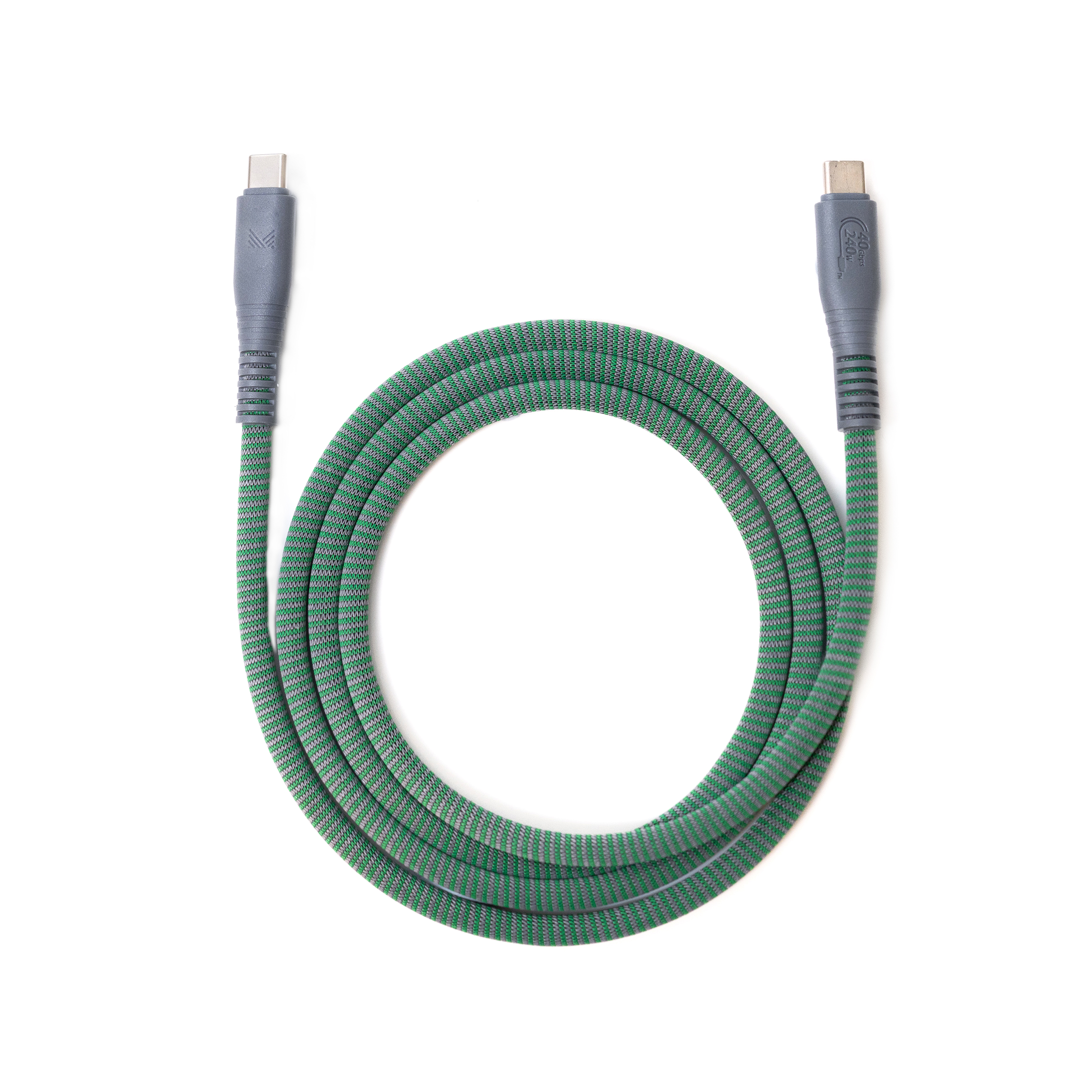 ESSENTIALS | USB-IF Certified USB-C To USB-C 240W 40Gbps Braided Sync And Charge Cable 120cm - Olive