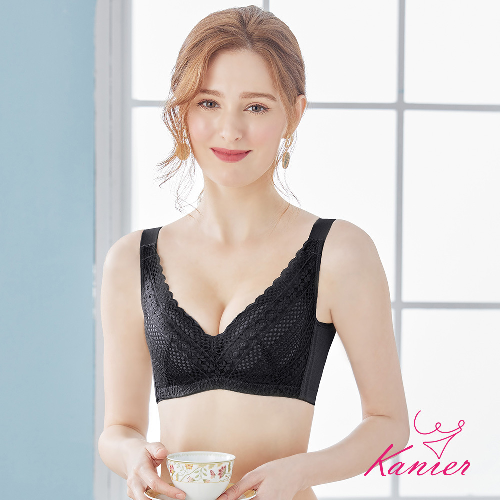 【Kanier卡妮兒】奢華胸懷．隱形拉提側片 機能型鋼圈內衣 【1312 黑 - D / E / F / G / H 罩杯】