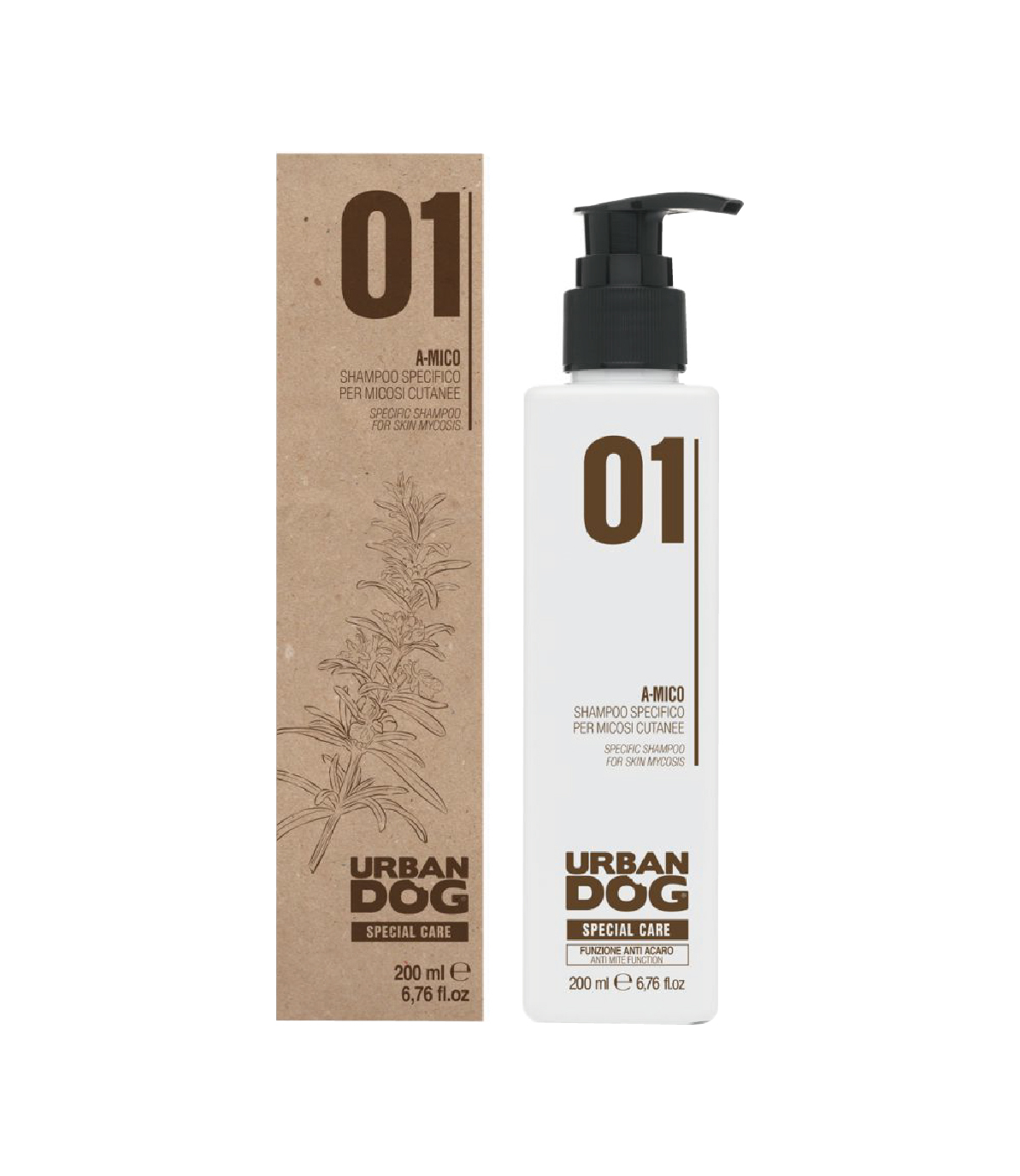 【義大利 Urban Dog】總代理-01抗黴菌除蟎 特效沐浴乳 200ml/1L(專業分裝瓶)/ 5L