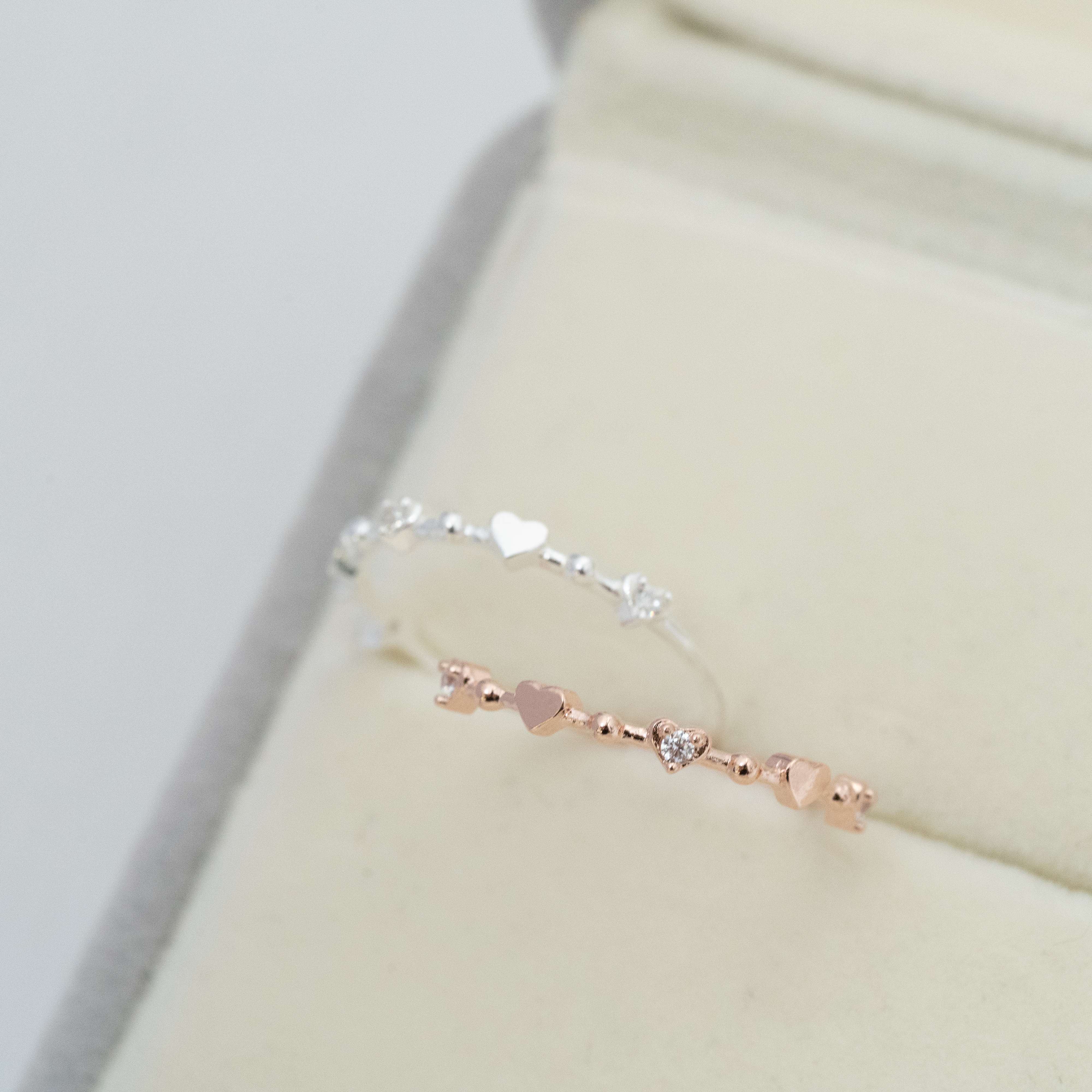 亮面拼閃石愛心戒指 svr15