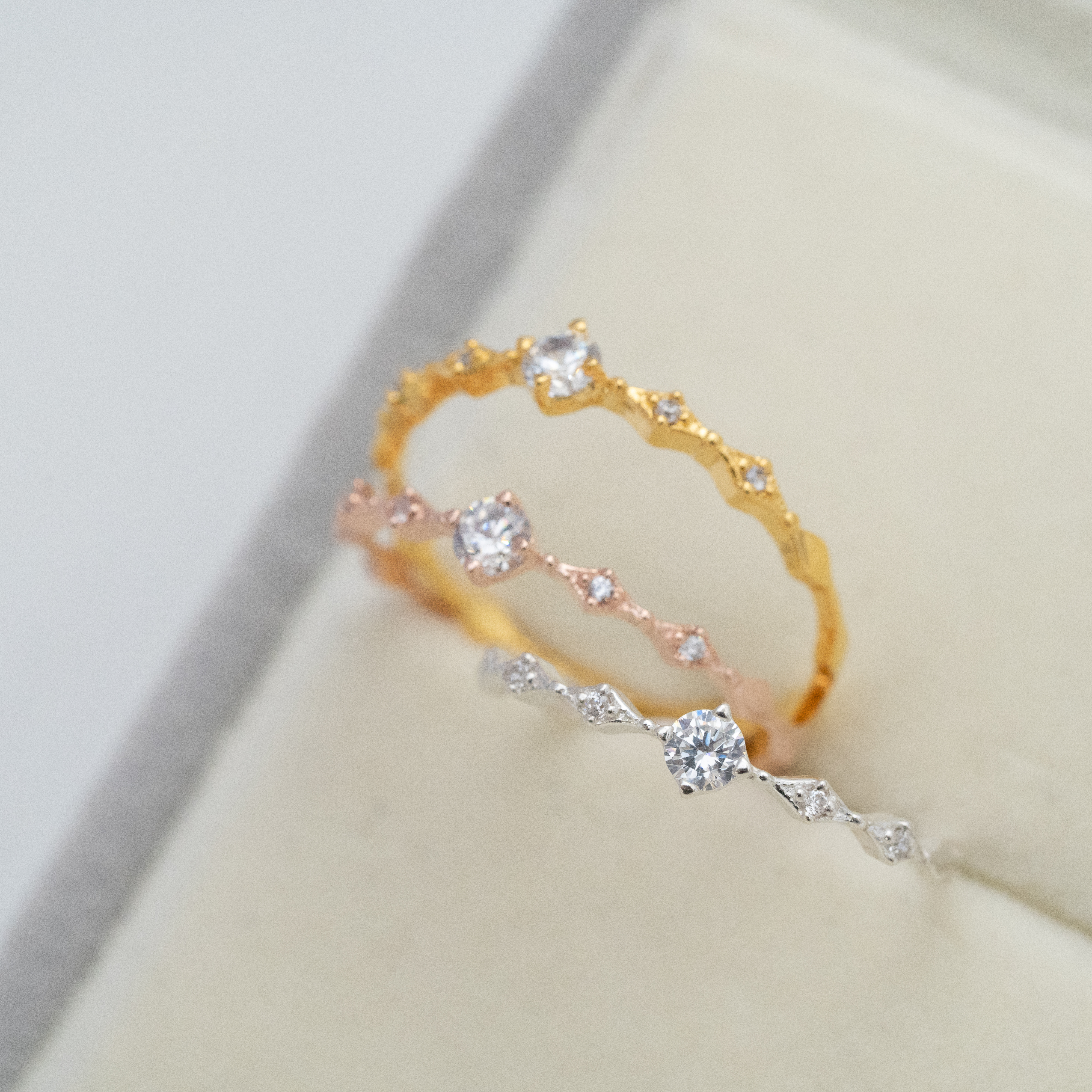 菱形紋拼圓石戒指 svr14