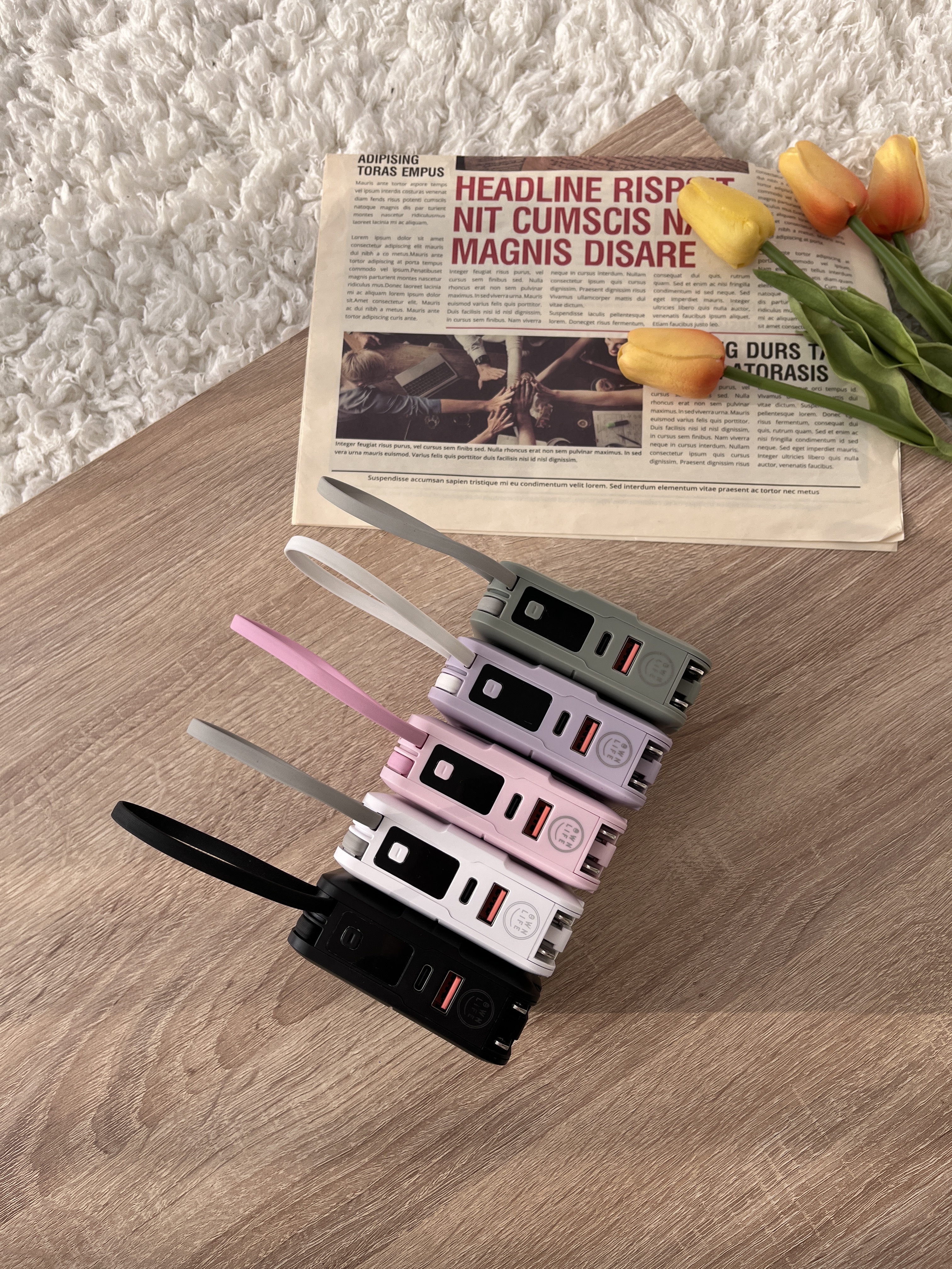 (現貨) Ownlife 數位顯示 自帶線 多功能 快充 行動電源 10000mah電池容量 OL-PB988