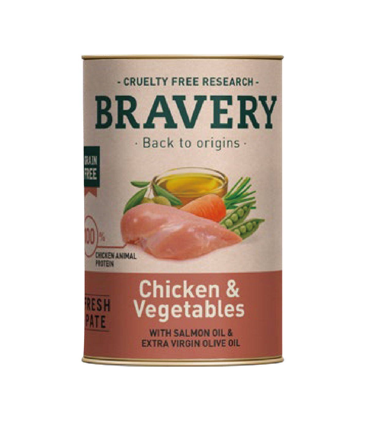 【西班牙 Bravery】總代理-原裝進口主食罐 雞肉蔬菜 成犬適用