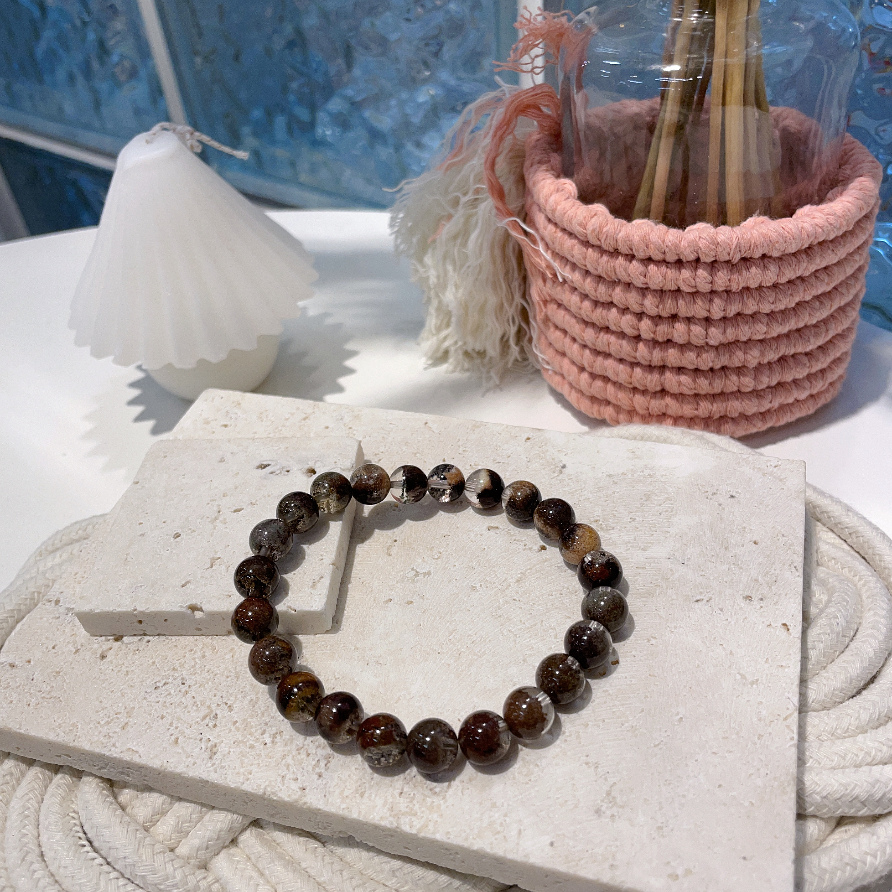 半盤紅幽靈手串 8mm