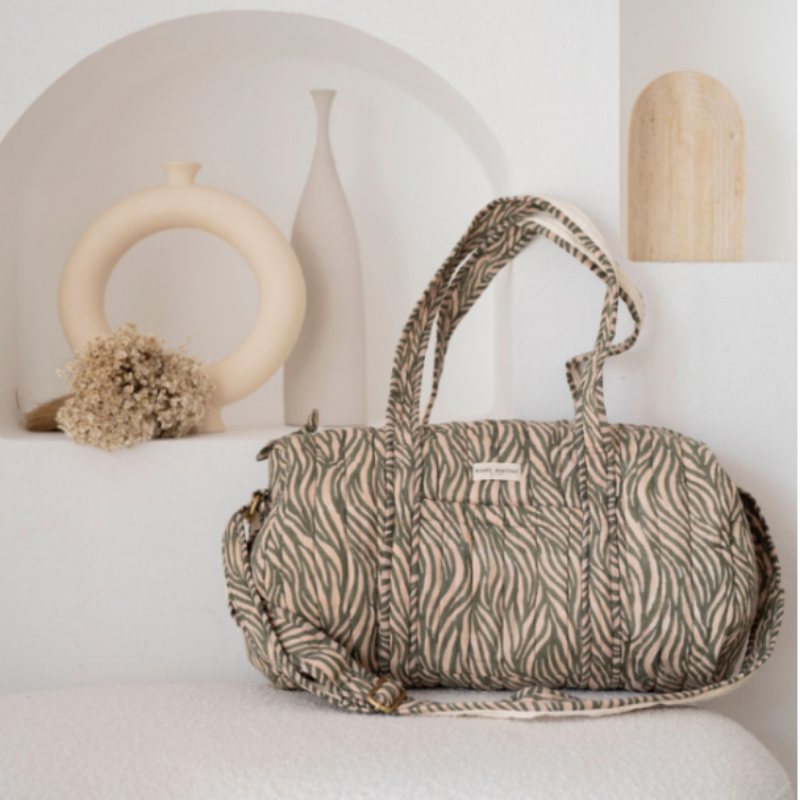 斑馬紋卡其綠 | 週末包 / 保齡球包