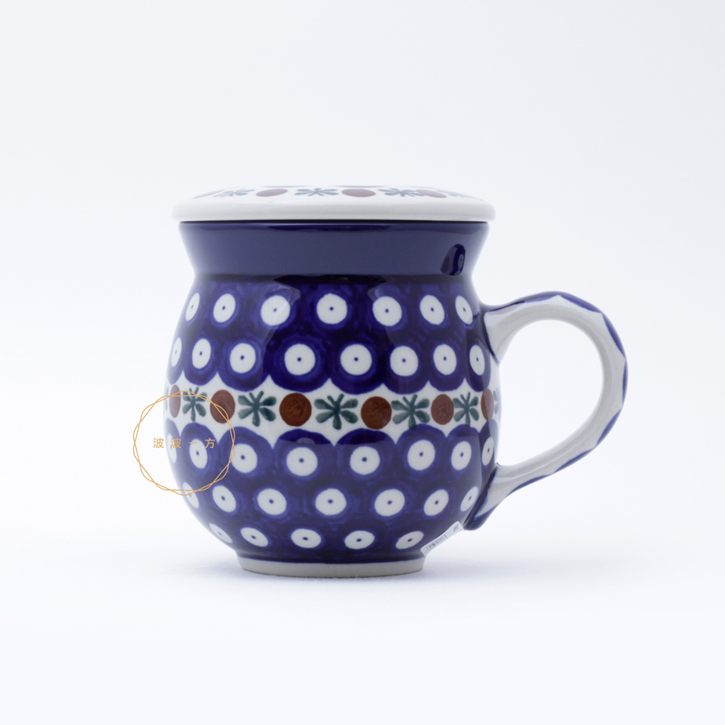 有蓋-胖胖杯 中 350ml - 經典孔雀眼與蜻蜓