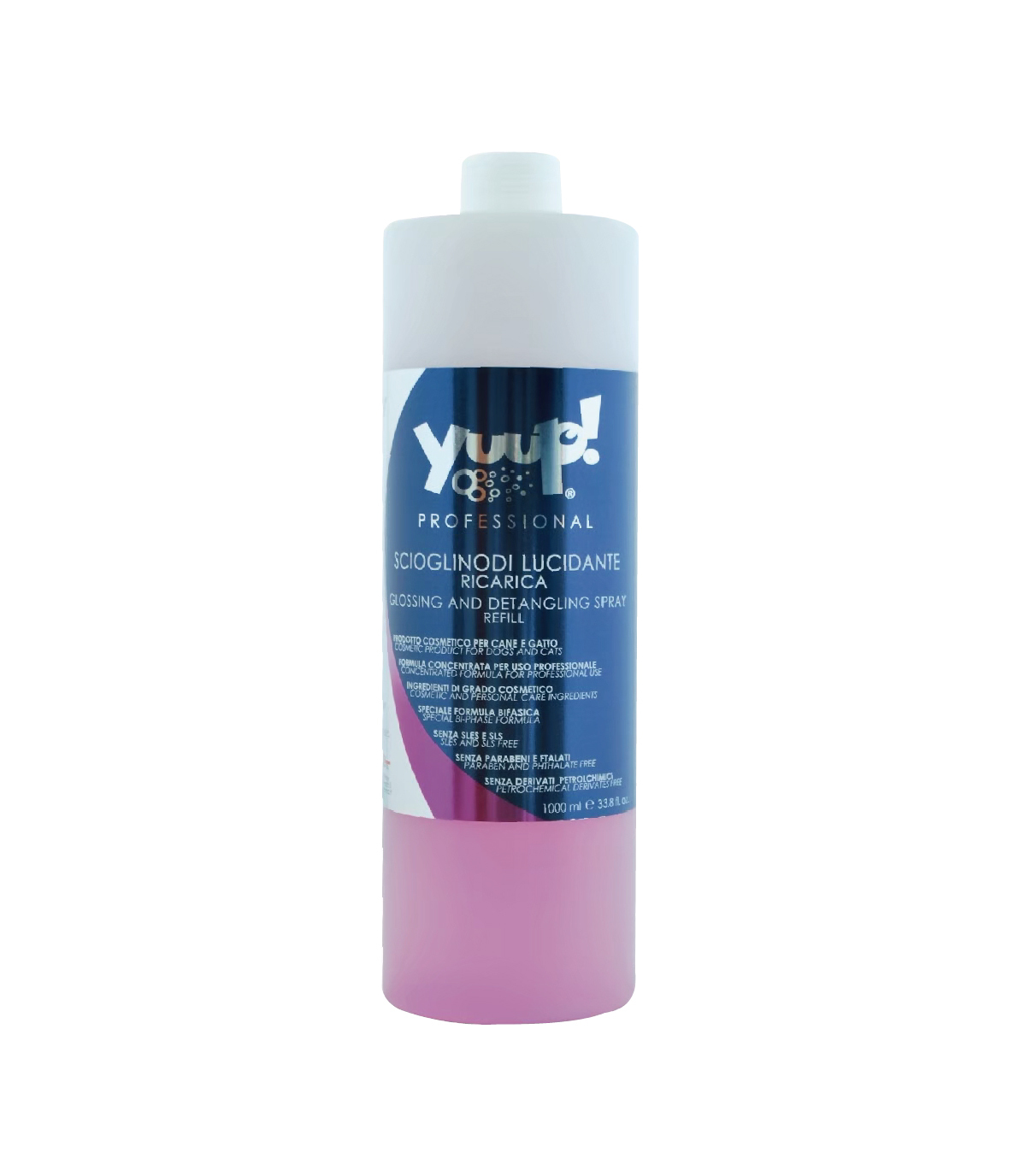 【義大利 Yuup】總代理-優瀑 毛髮增亮去纏結噴霧 1L補充罐 犬貓適用