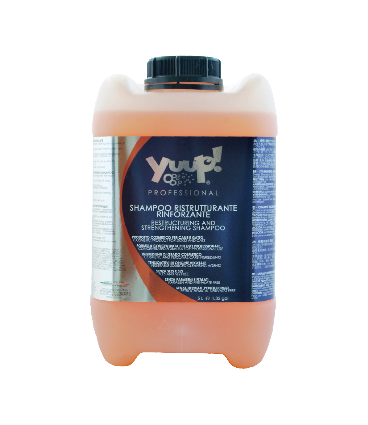 【義大利Yuup】總代理-優瀑毛髮加強重組沐浴乳1L(專業用分裝瓶)/5L 犬貓適用