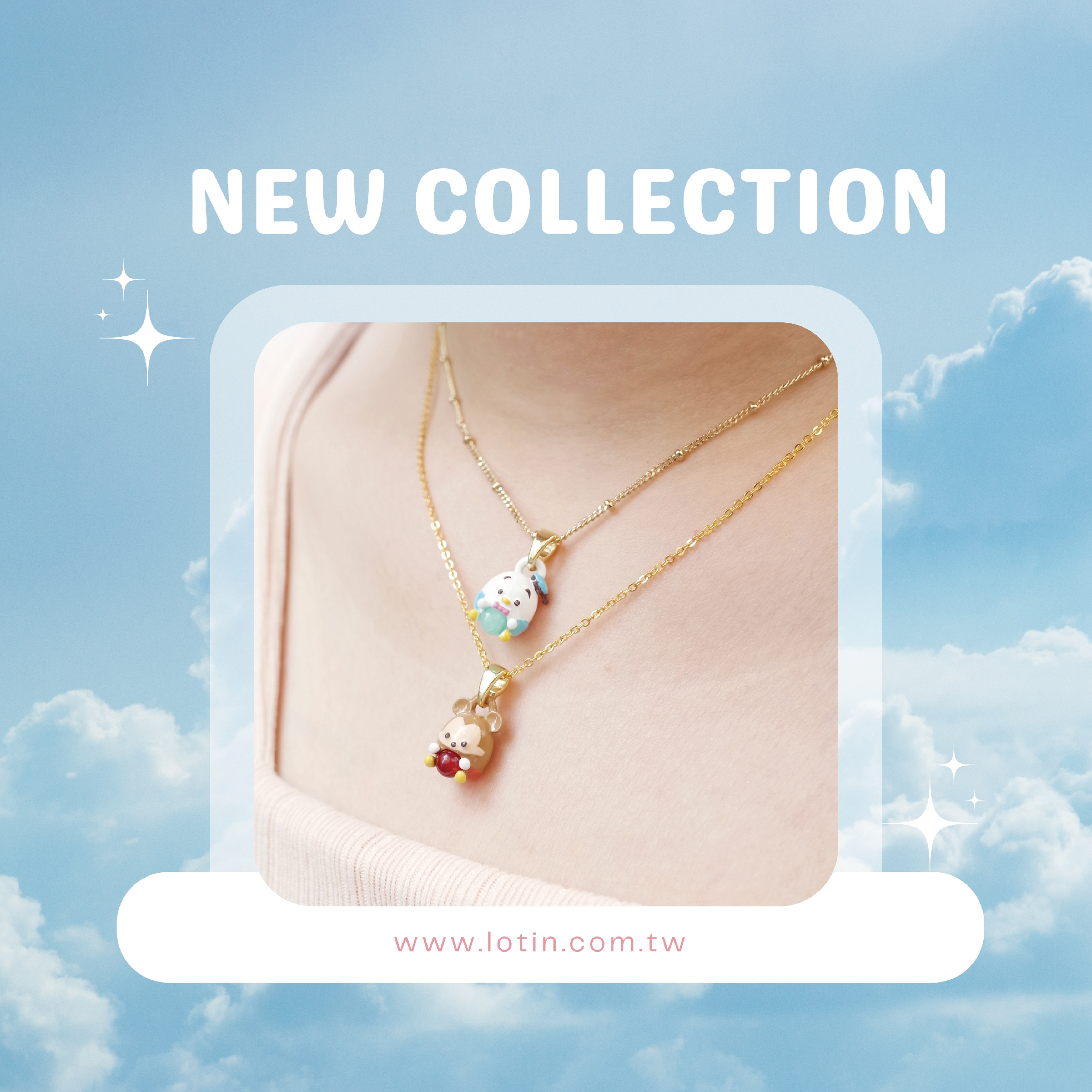 Ufufy系列水晶抱抱珠雙鍊[米奇&唐老鴨]