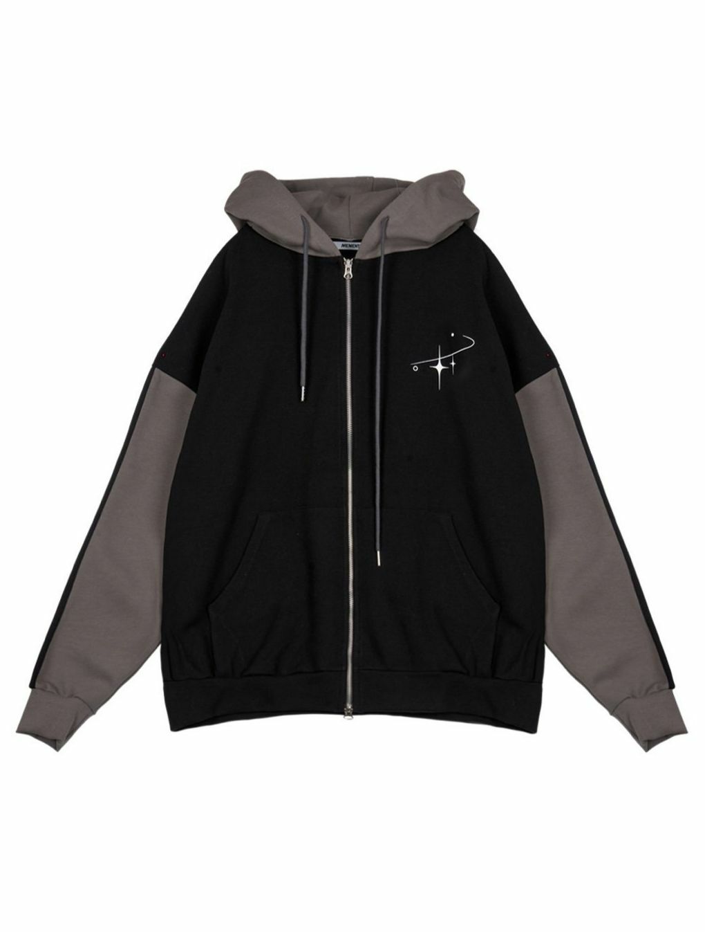 拼色連帽拉鍊外套 MEMENTO-022JK