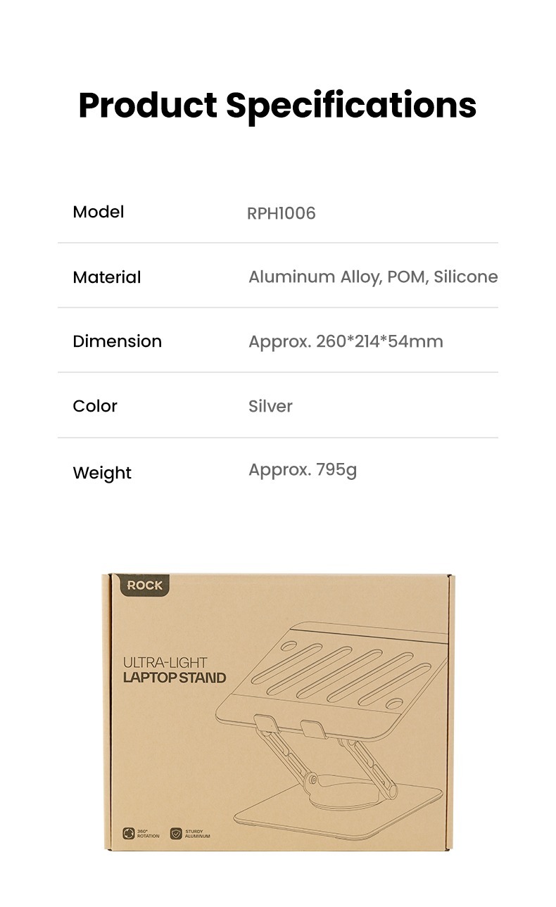 Rock RPH0993 鋁合金360度可折疊支架