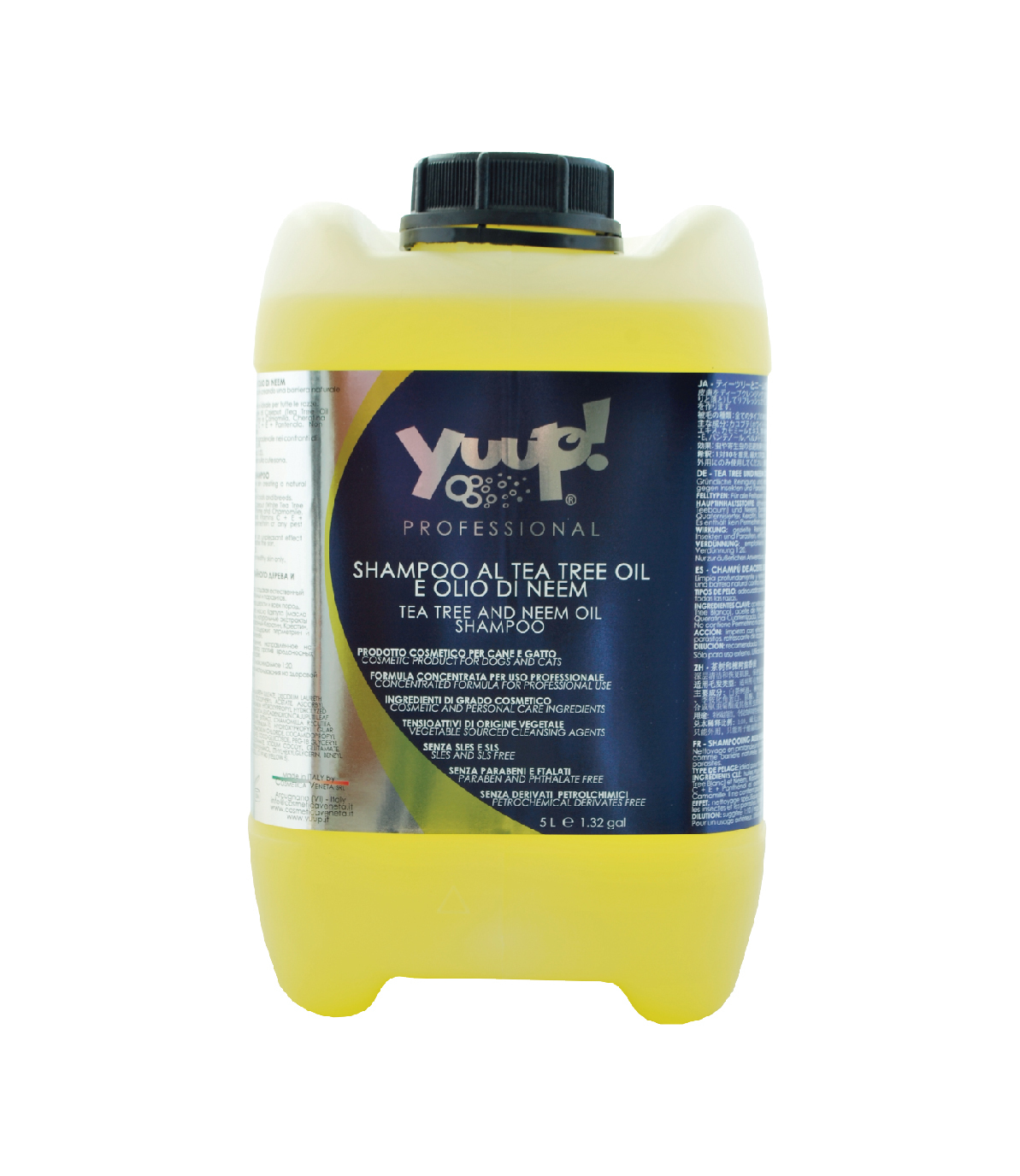 【義大利Yuup】總代理-優瀑白茶樹楝樹油杜絕蝨蚤沐浴乳1L(專業用分裝瓶)/5L 犬貓適用