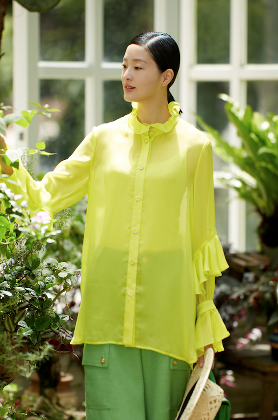 BD10016A1 光之森林荷葉袖領巾襯衫 (2色)