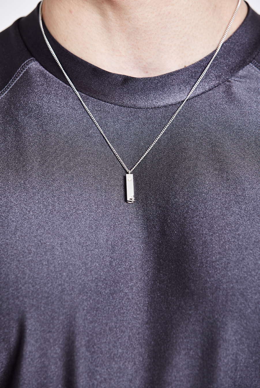 斷裂柱狀項鍊 銀