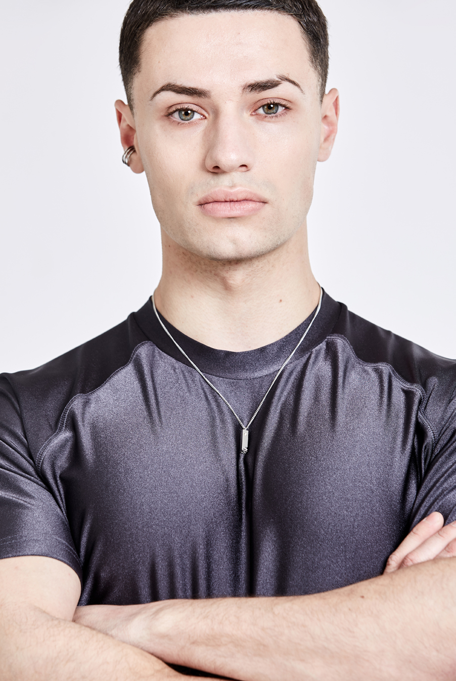 斷裂柱狀項鍊 銀