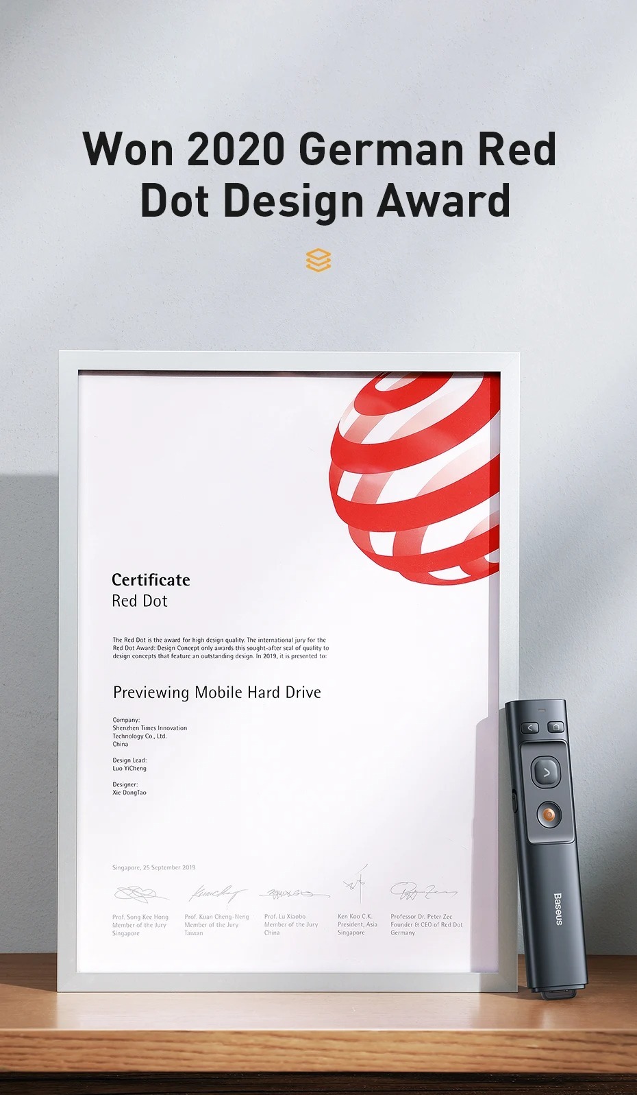 Baseus 搖控無線示範筆 2.4GHz  USB-C