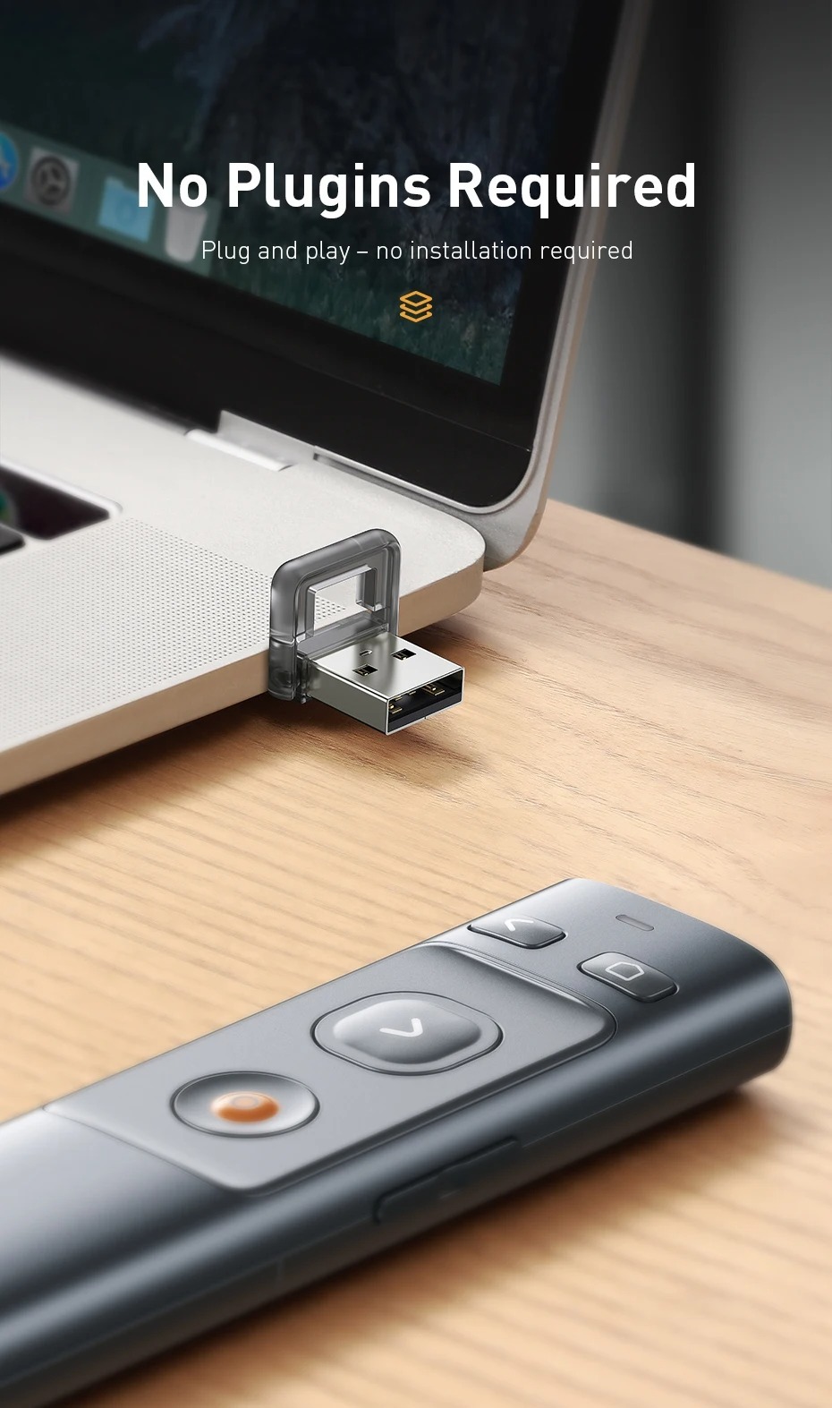 Baseus 搖控無線示範筆 2.4GHz  USB-C