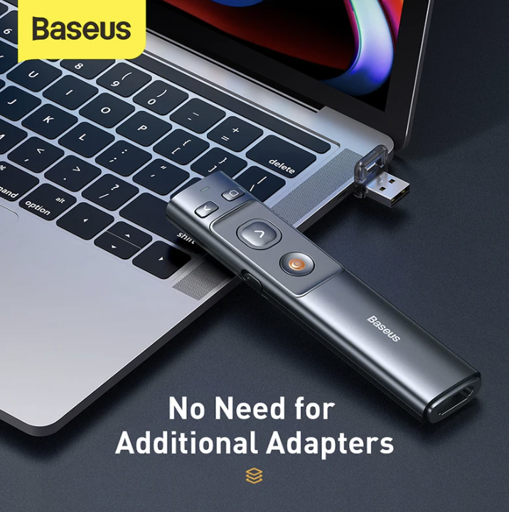 Baseus 搖控無線示範筆翻頁筆鐳射筆 簡報遙控器  2.4GHz  USB-C