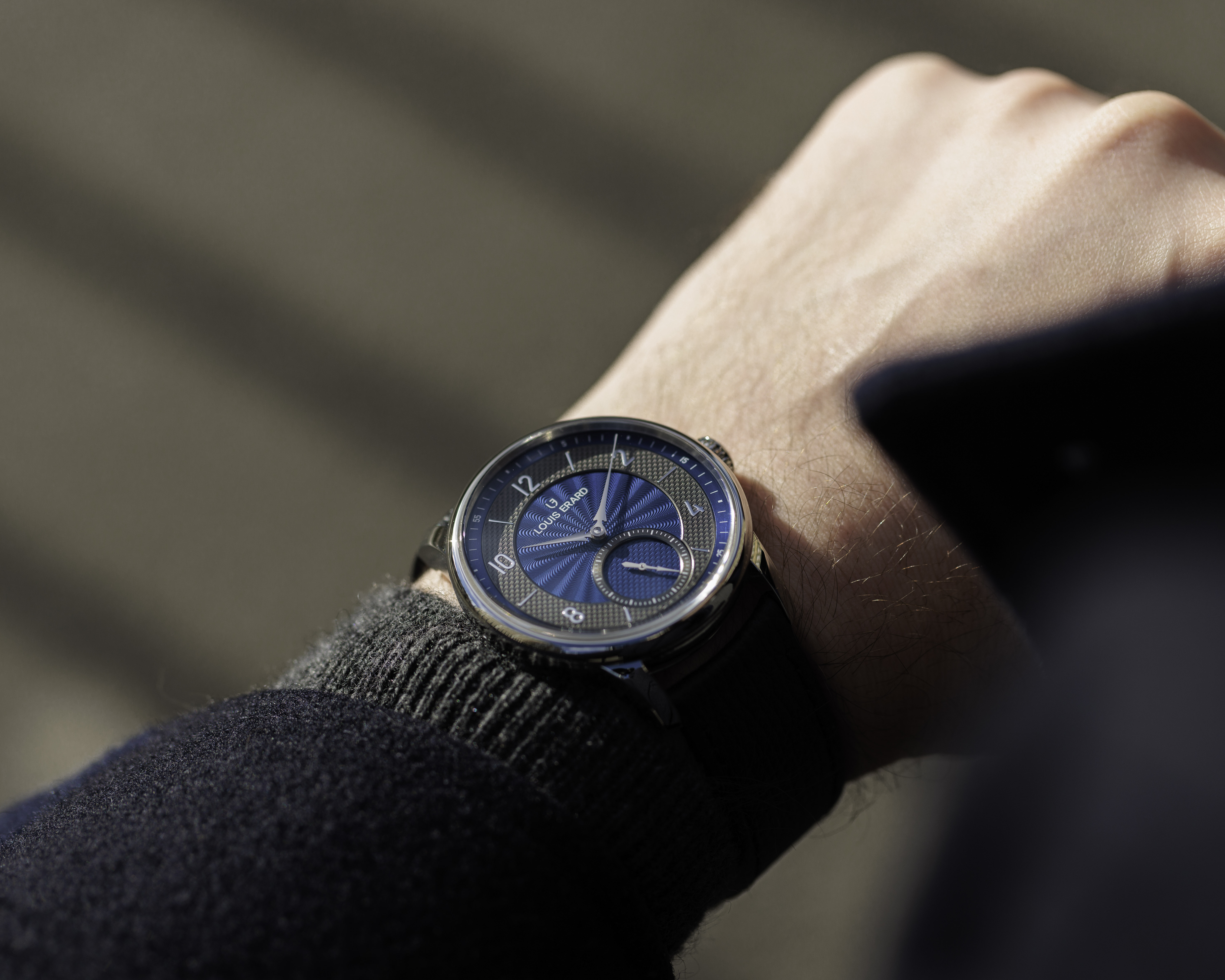 Louis Erard 藝術大師系列｜Métiers d‘Art  Excellence Petite Seconde Guilloché 39mm anthracite blue
