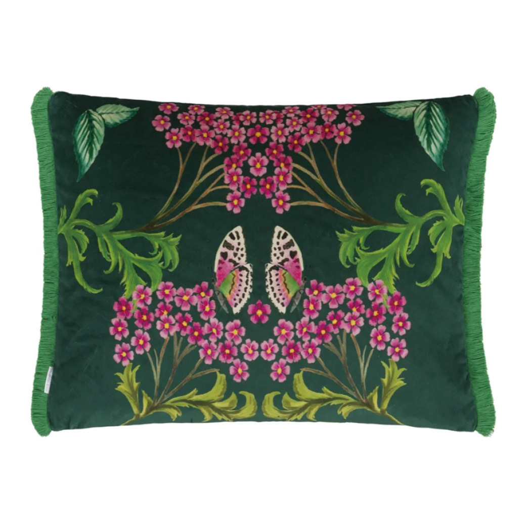 【Designers Guild】Eleonora Velours 翠綠印花抱枕（預購）