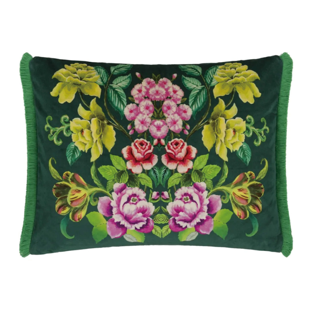 【Designers Guild】Eleonora Velours 翠綠印花抱枕（預購）
