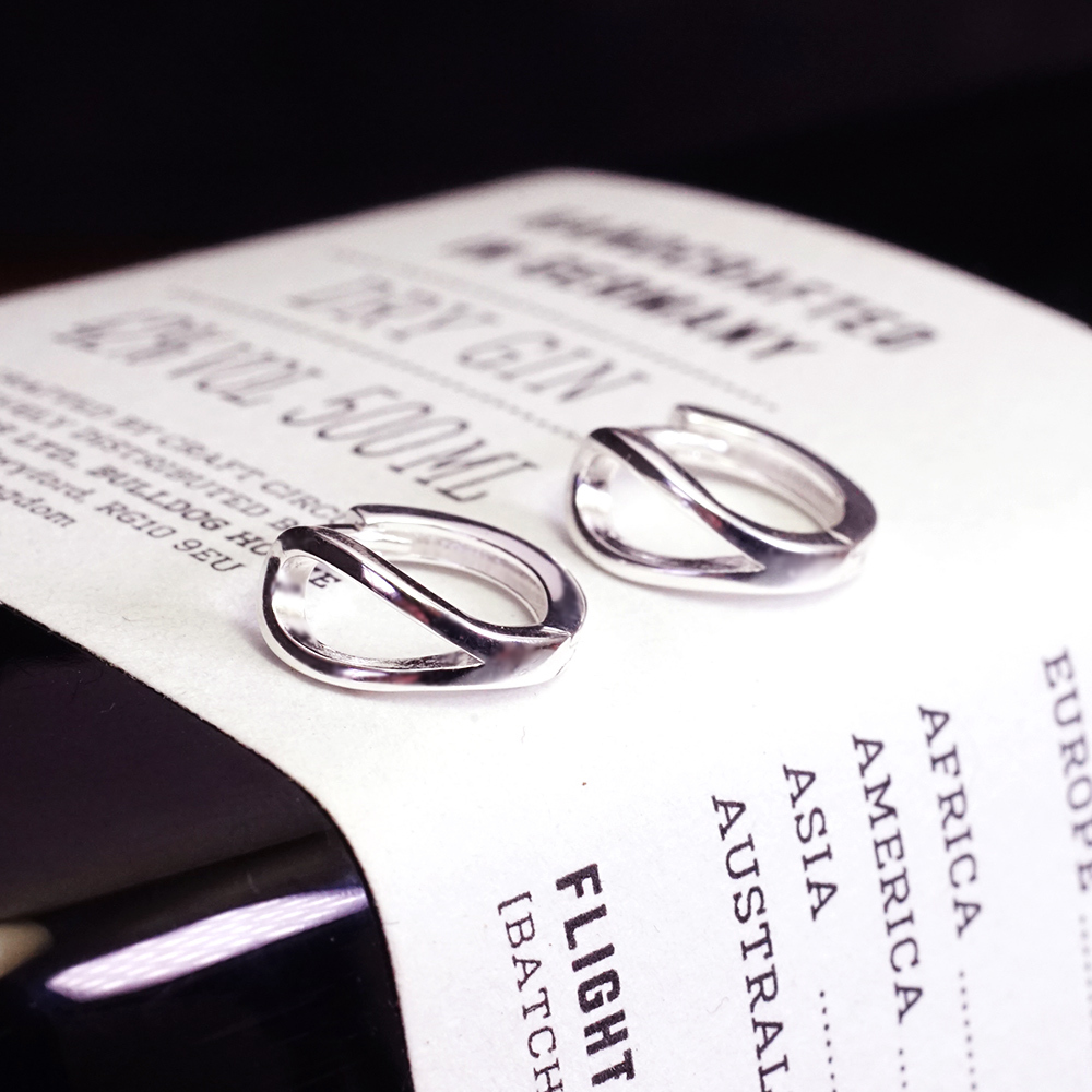 河岸的微風 流線造型 易扣式 925純銀耳環 女生 男生 中性耳環