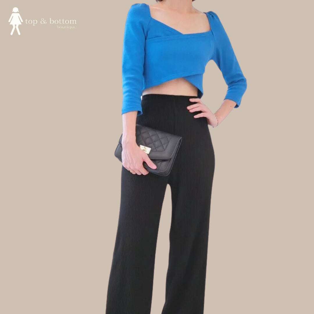 CROSS FRONT CROP BLOUSE