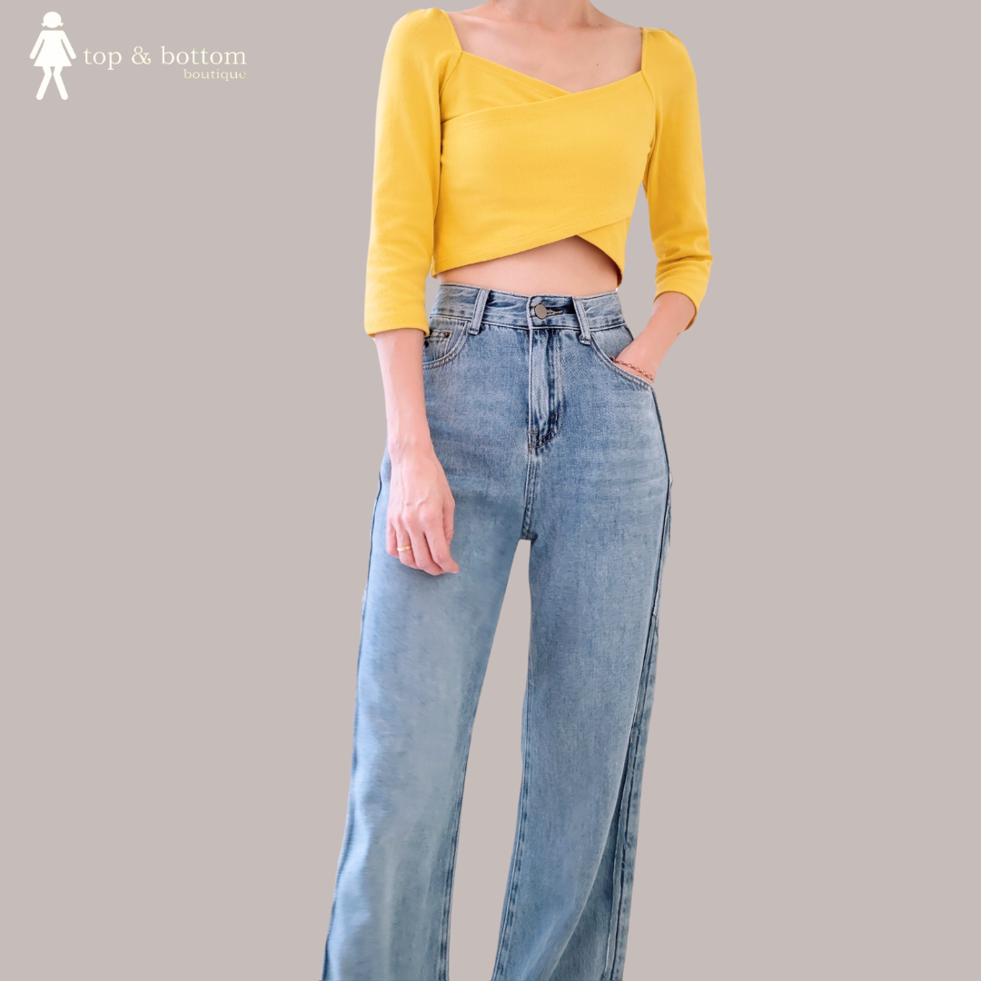 CROSS FRONT CROP BLOUSE
