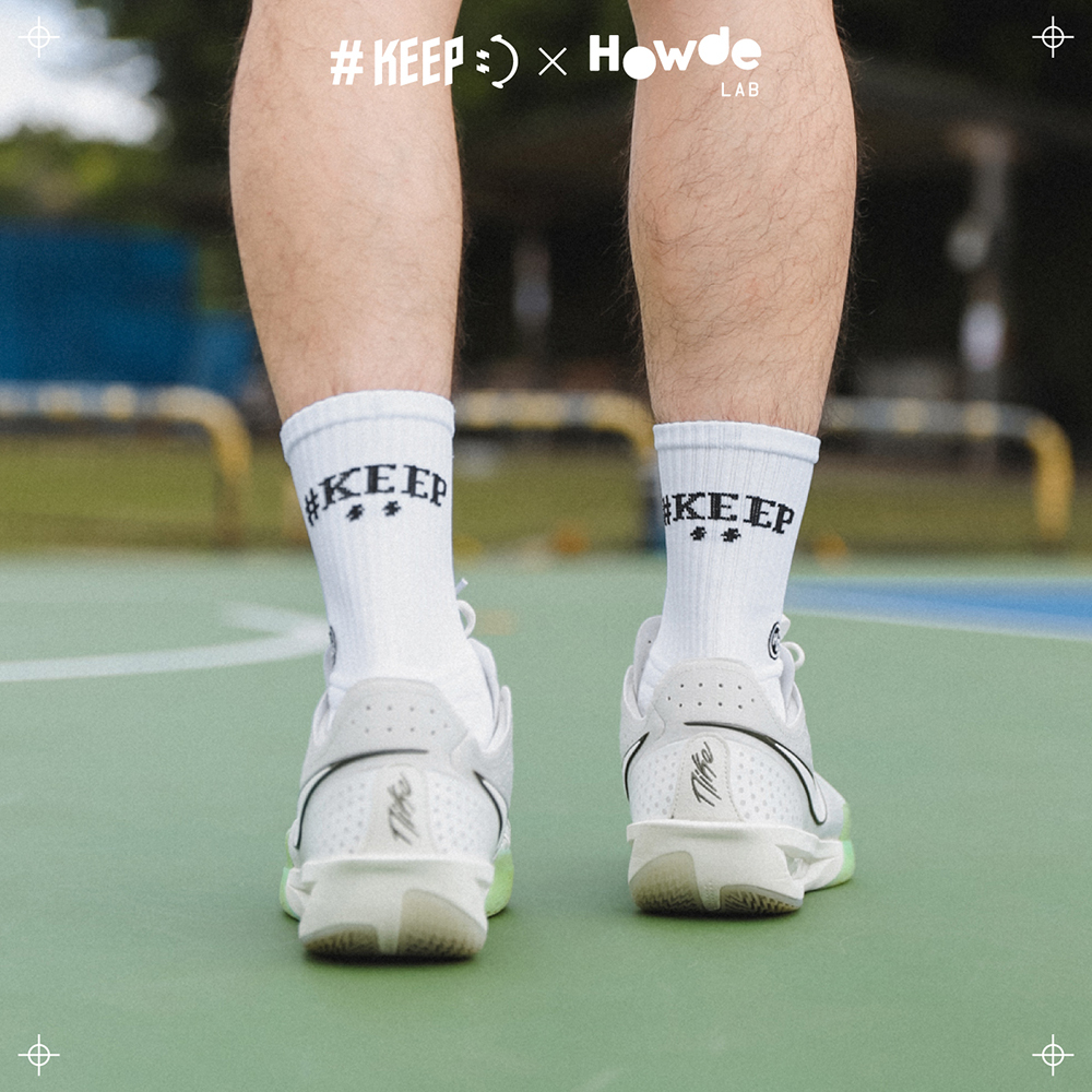 #KEEP X HOWDE LAB SOCKS 白色 厚底 緩震 運動 長襪 籃球襪【24SS01-WH】【24SS02-WH】