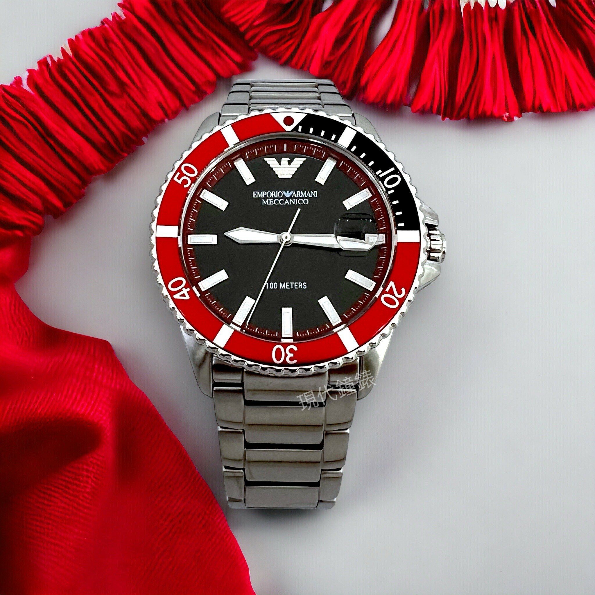 【EMPORIO ARMANI】Diver 海浪征服者系列手錶 龍年限定 經典黑 AR60074 42mm 現代鐘錶