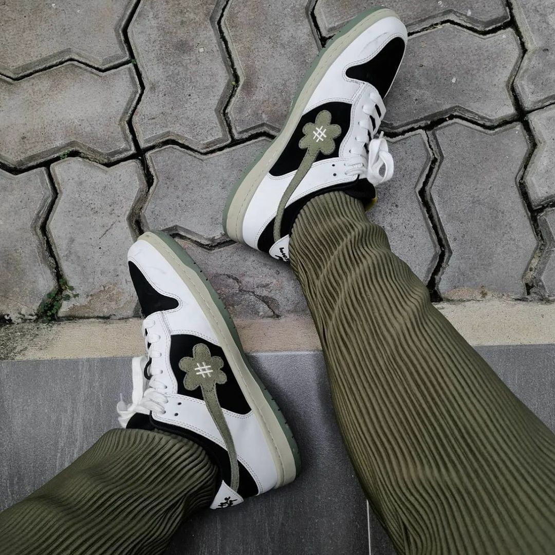 WATER THE PLANT Wtp “White Truffle” Kicks Olive Green 日本限定 橄欖綠 倒鉤 刺繡 花花 小花鞋
