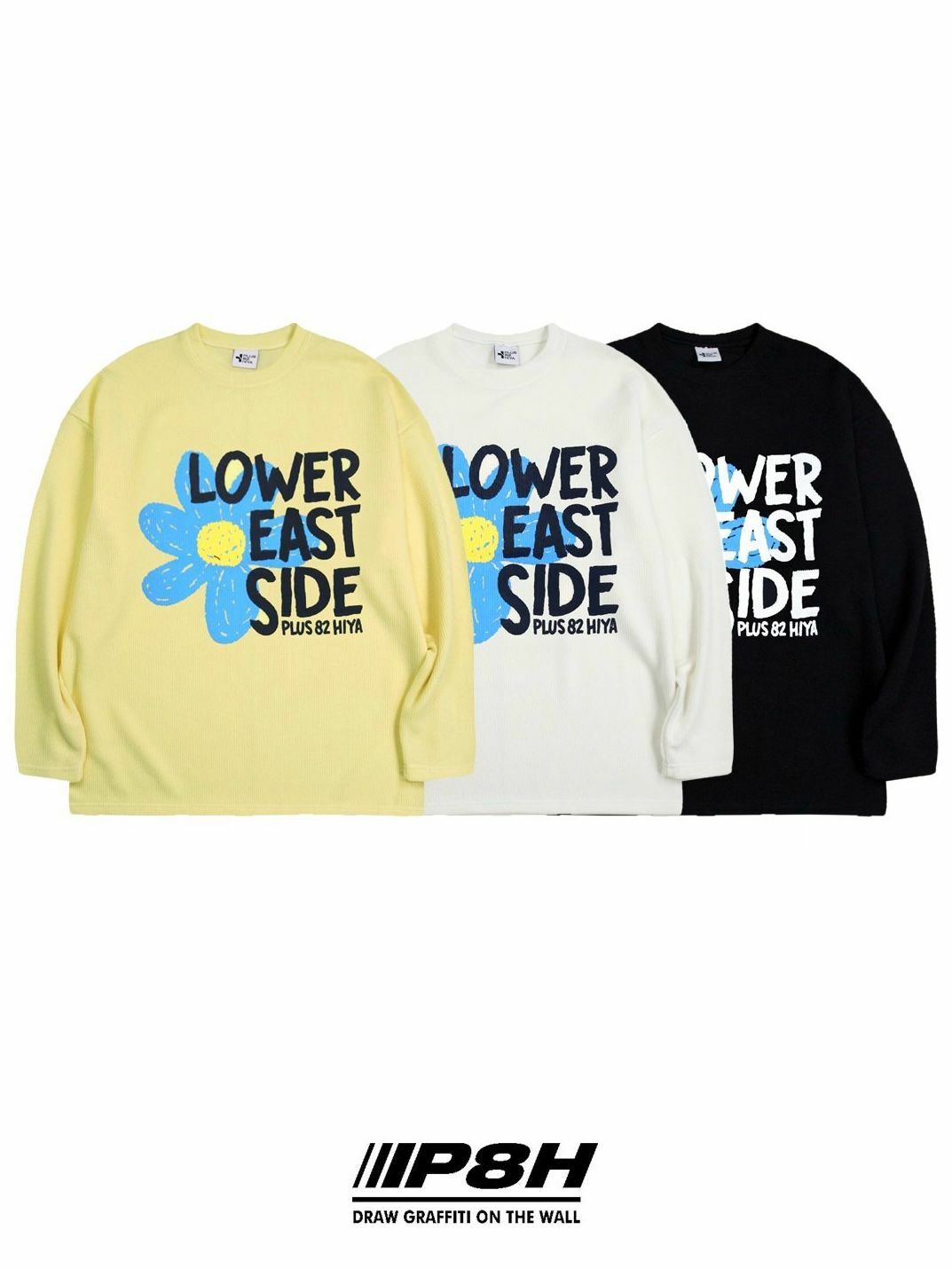 圓領英文字花花圖案針織衫 PLUS82HIYA-067T