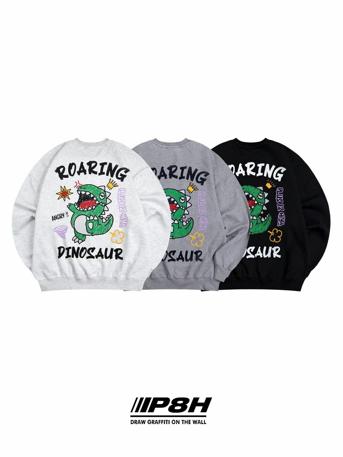 恐龍圖案英文字衛衣 PLUS82HIYA-069T