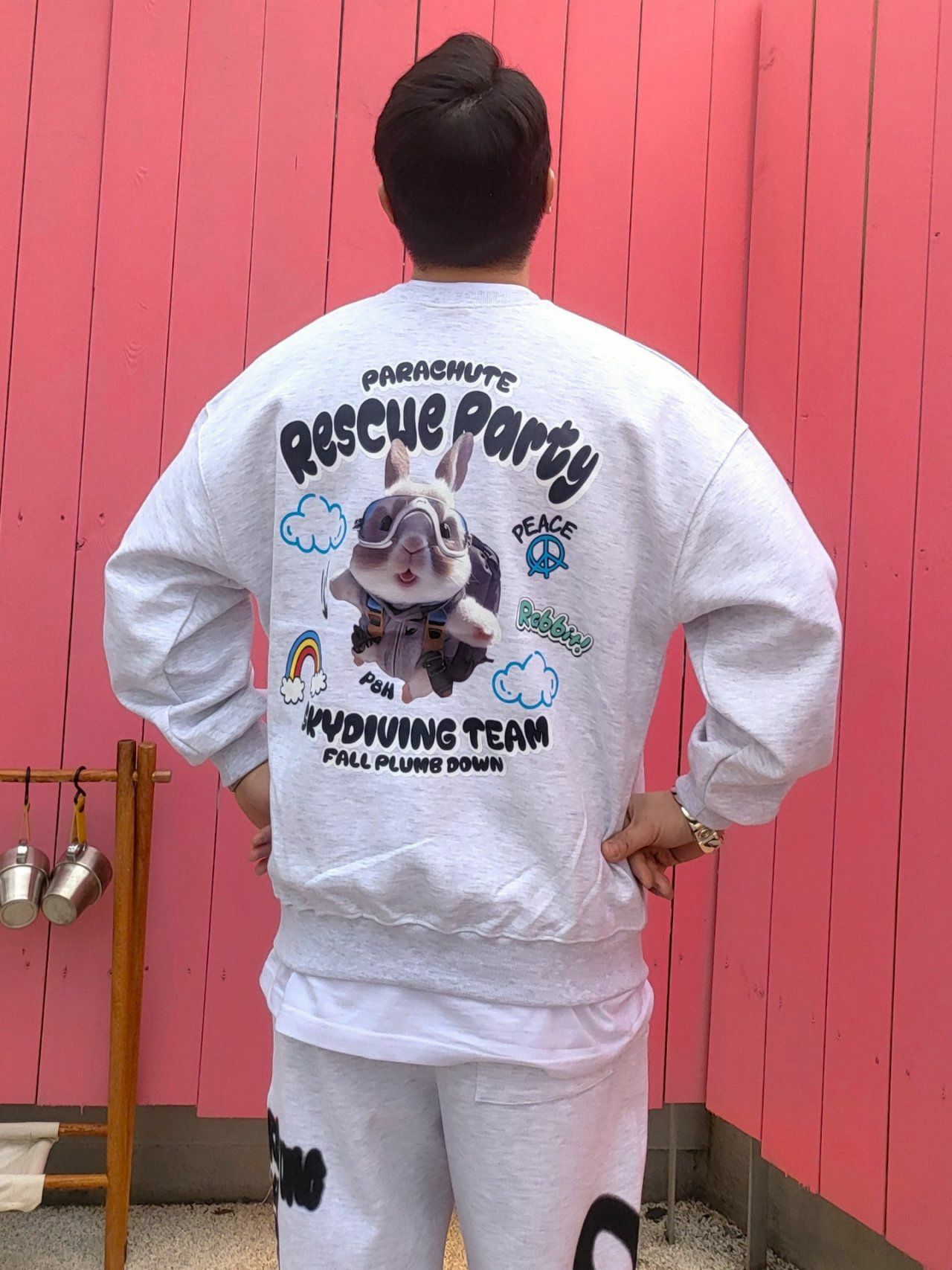 兔仔圖案英文字衛衣 PLUS82HIYA-070T