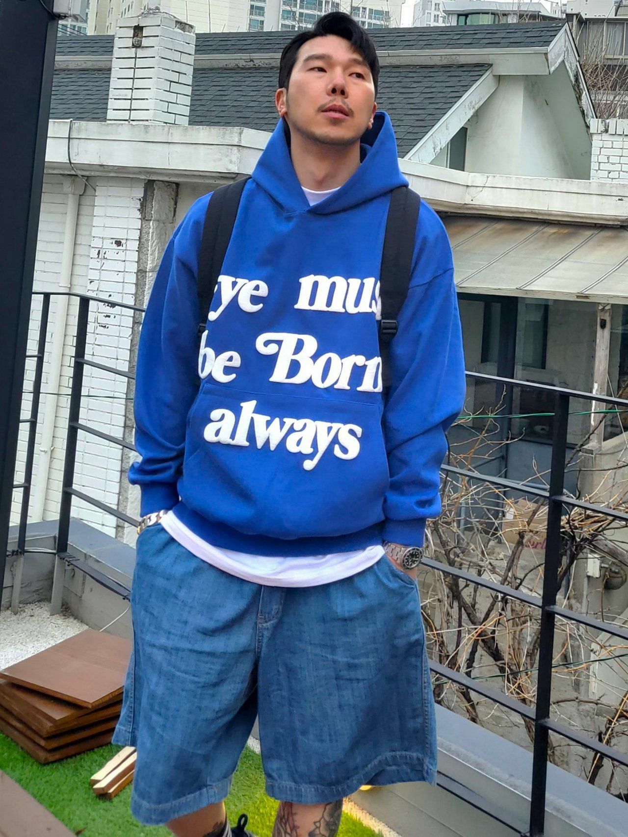 英文字連帽衛衣 PLUS82HIYA-072T