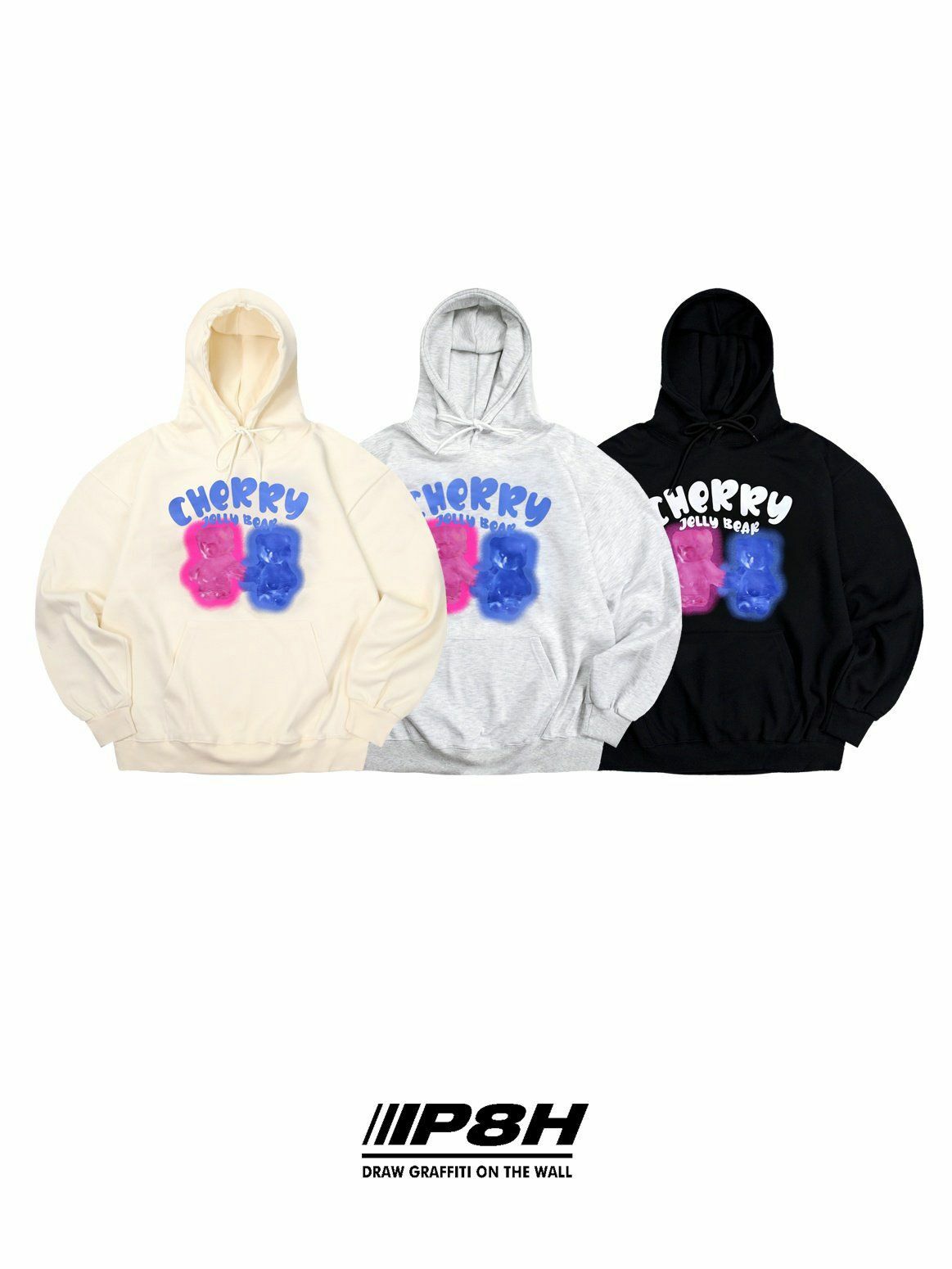 熊仔英文字連帽衛衣 PLUS82HIYA-073T