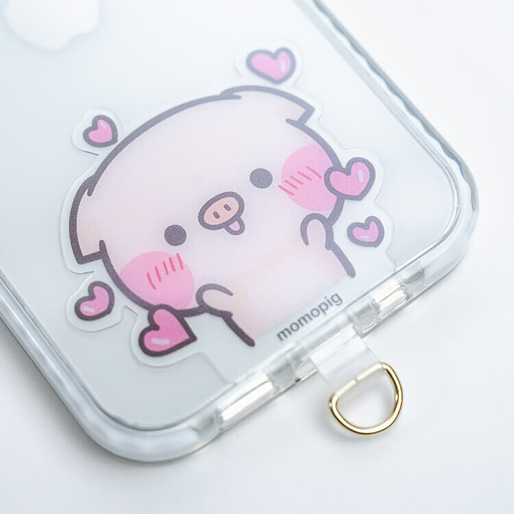 【插畫聯名】幸福萌萌豬 手機掛繩夾片 墊片