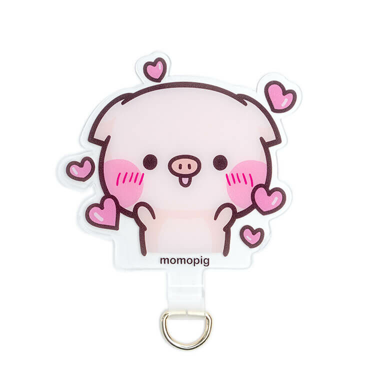 【插畫聯名】幸福萌萌豬 手機掛繩夾片 墊片
