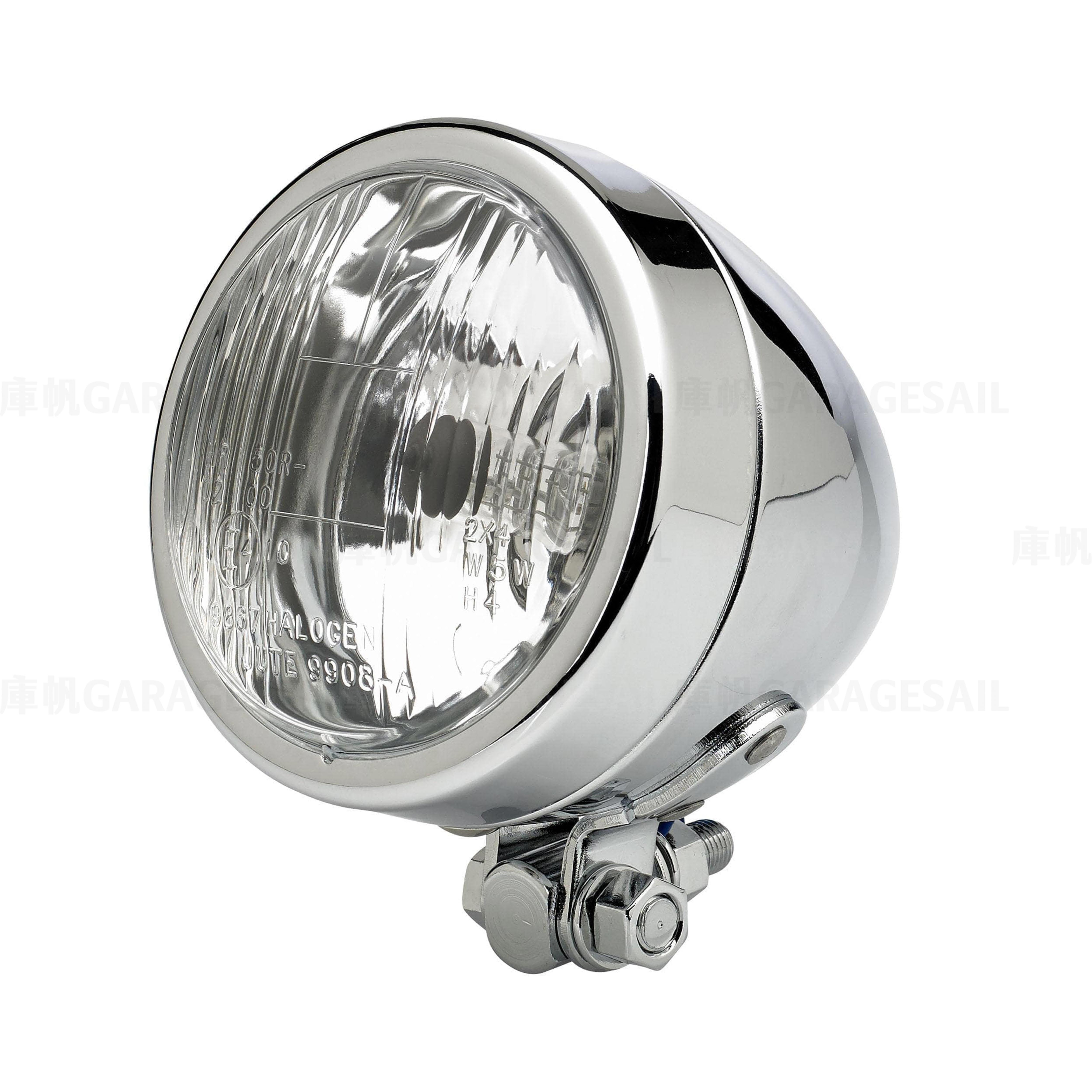 4吋圓 下鎖式 大燈 電鍍銀