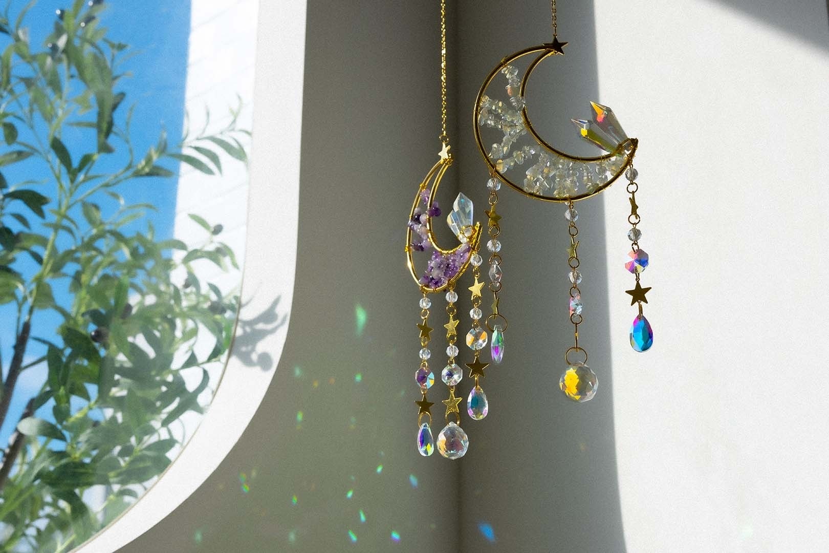 Galaxy Moonlight ✦ Opal / Amethyst Suncatcher