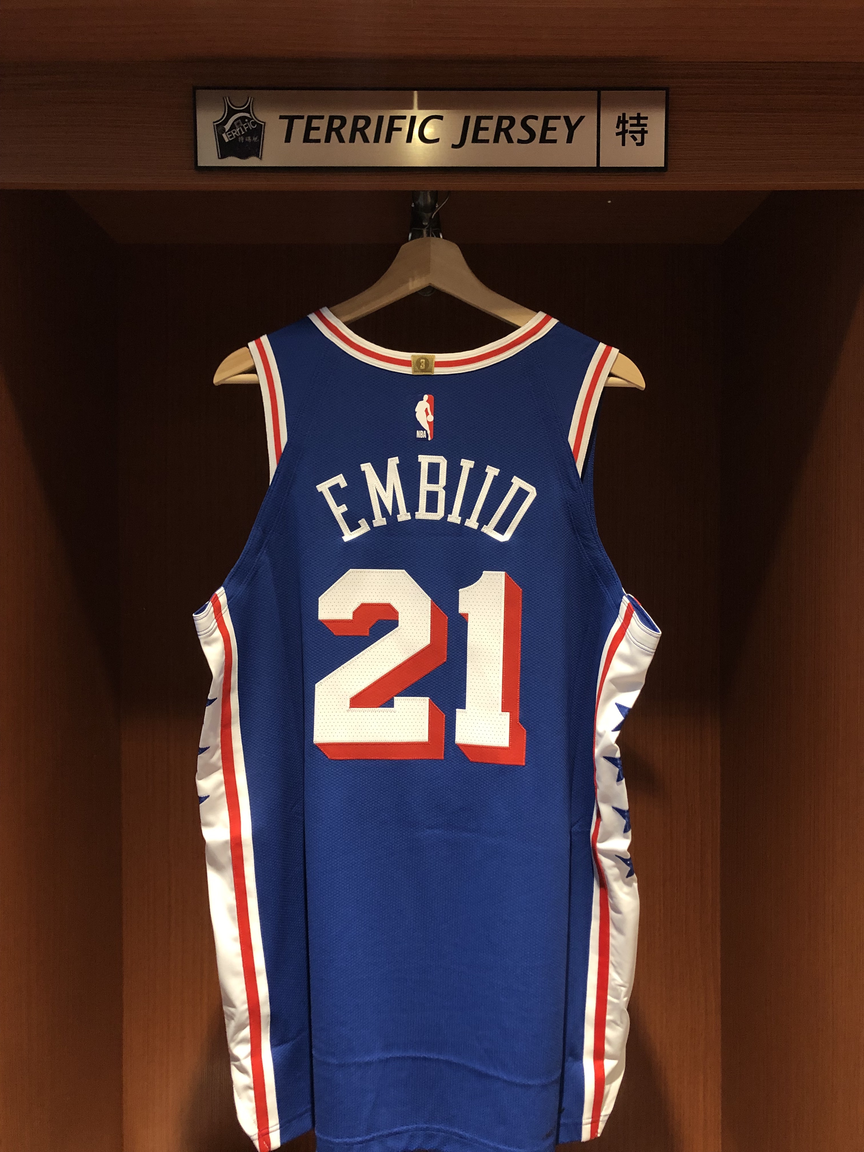 NBA球衣 Joel Embiid 費城七六人藍 Icon Nike Authentic 球員版 電繡 全新