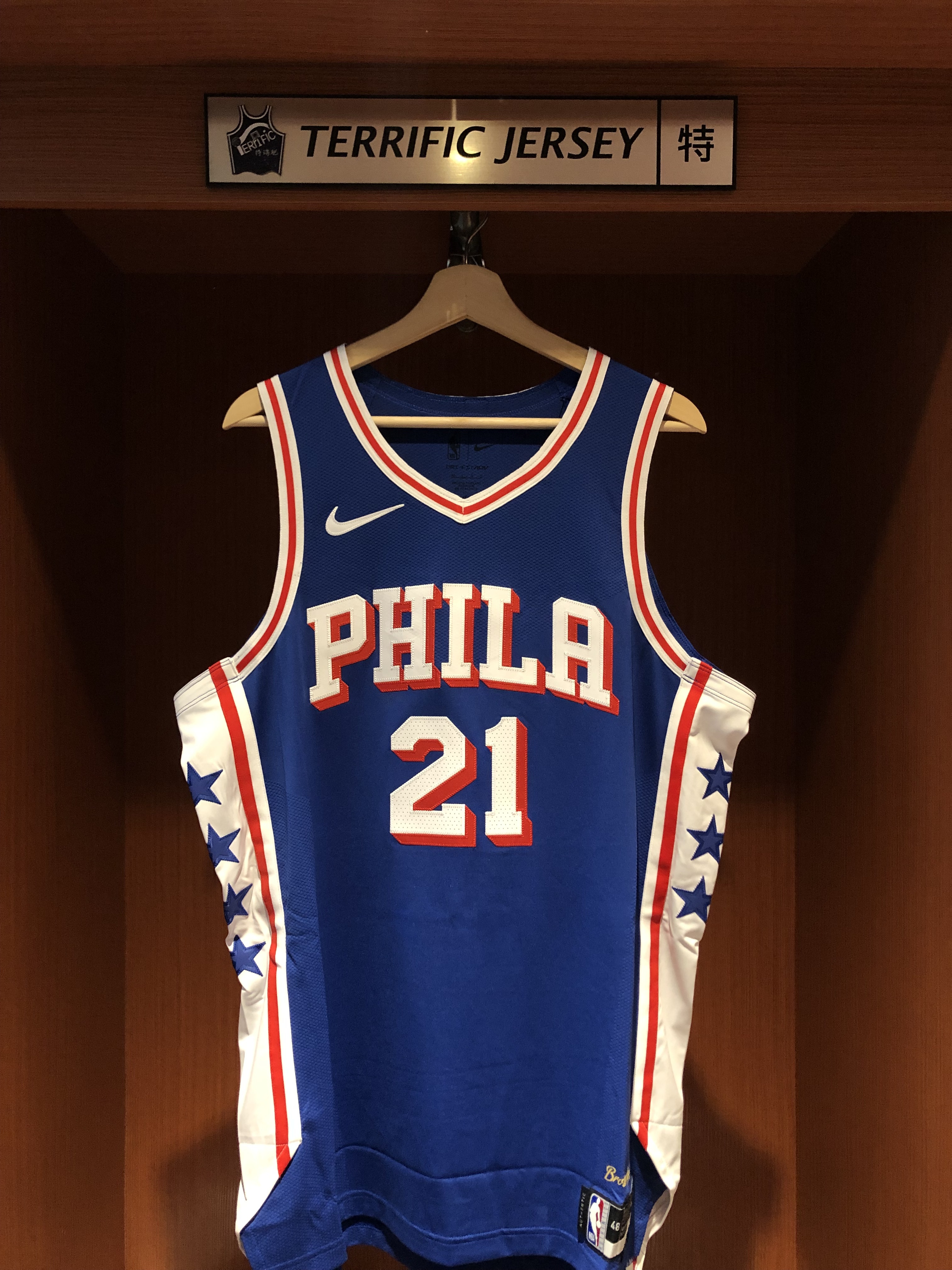 NBA球衣 Joel Embiid 費城七六人藍 Icon Nike Authentic 球員版 電繡 全新