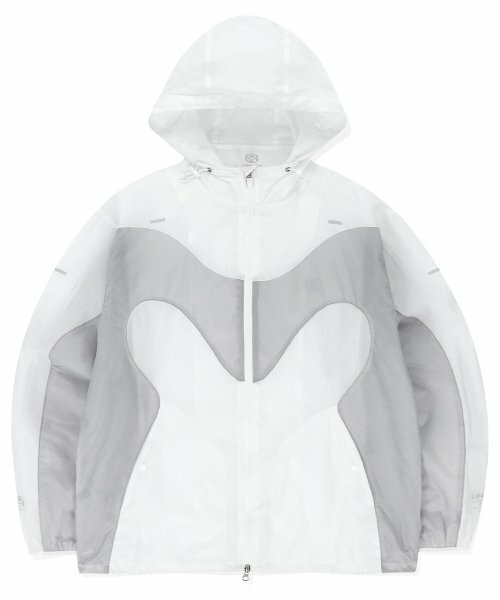 MAHAGRID - WAVE M LOGO HOODED WINDBREAKER (GREY)