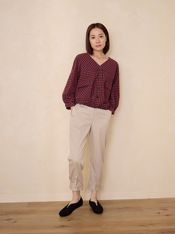 小巷日記襯衫褲口造型褲-涼風