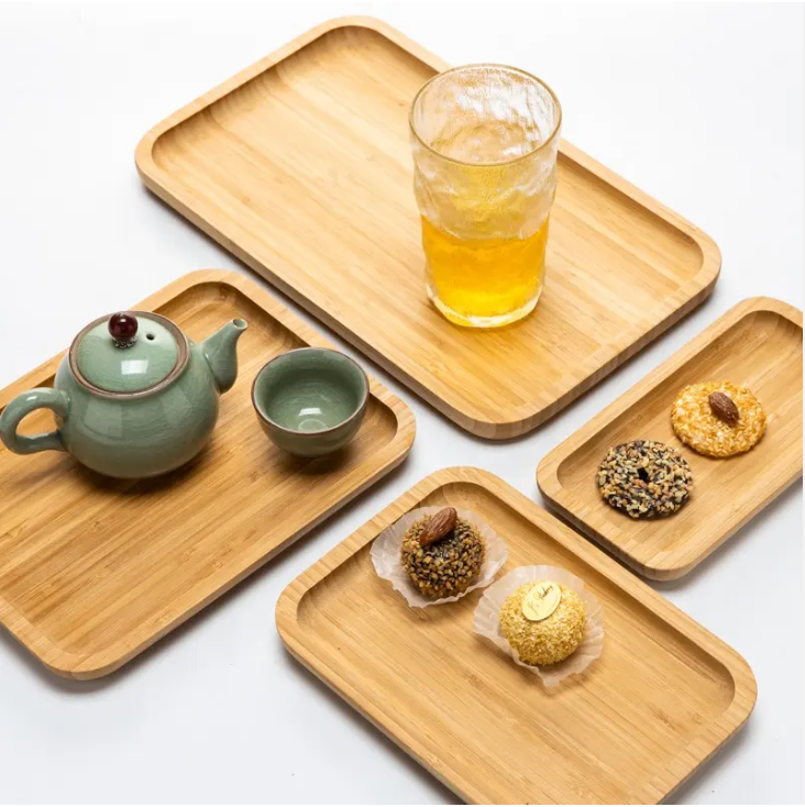 Bamboo rectangular serving tray (25cm x 36cm)